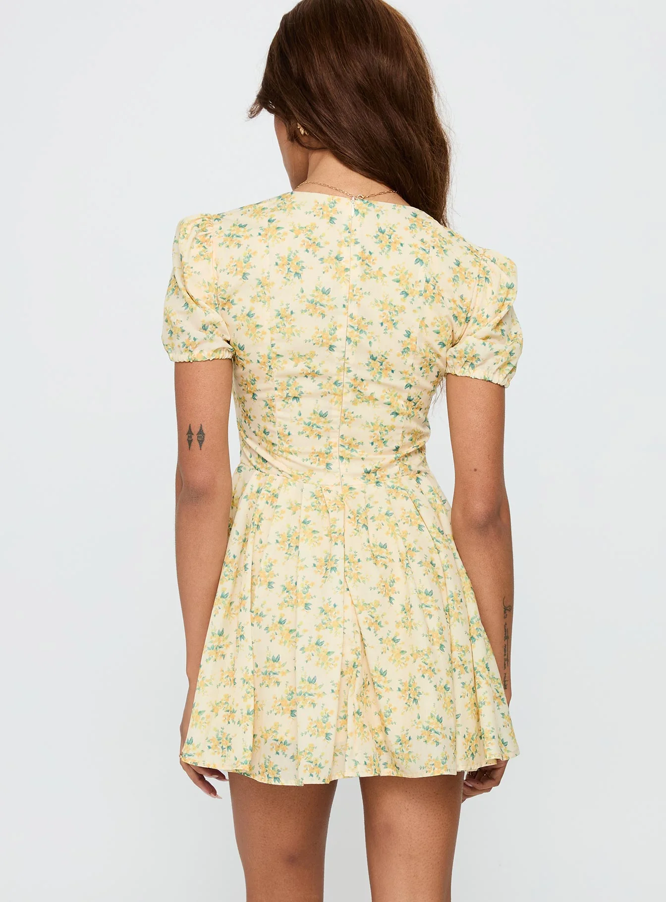 Ethelyn Mini Dress Yellow Floral - Image 5