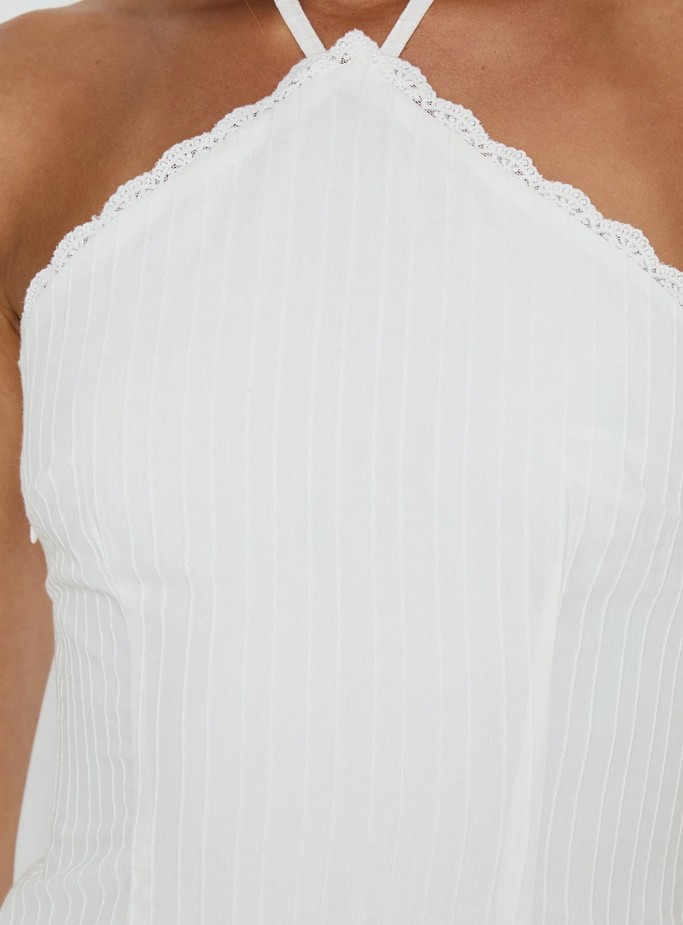 Hunnie Halter Mini Dress White - Image 6