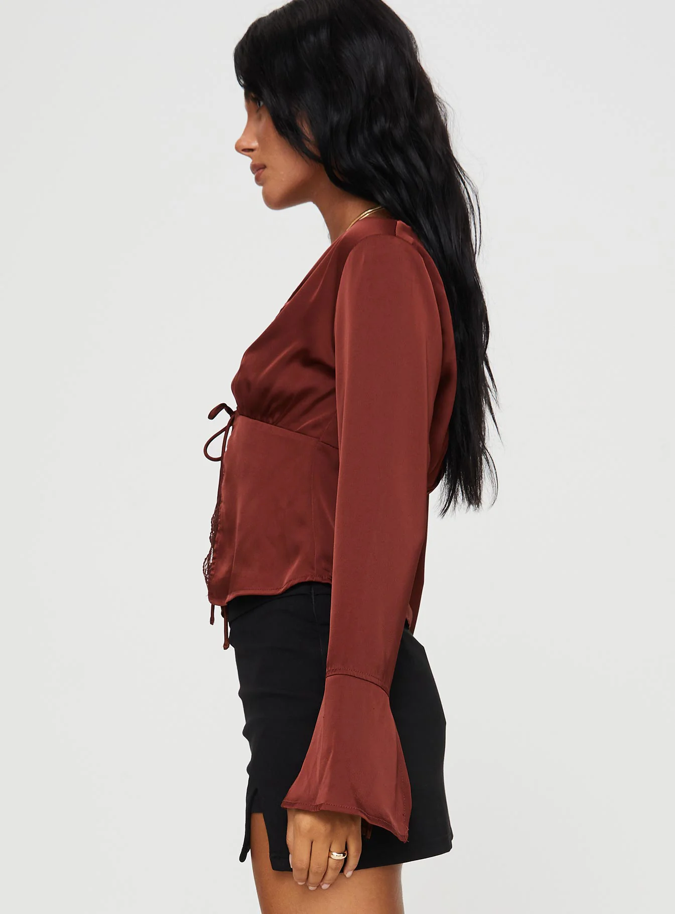 Hunton Long Sleeve Top Brown - Image 4