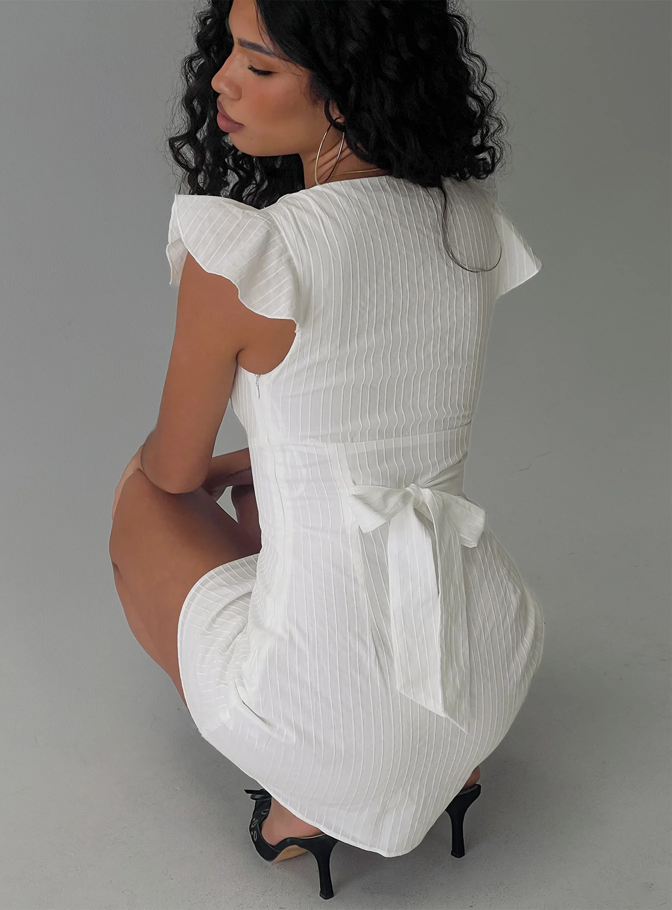 I Guess So Cotton Mini Dress White - Image 8