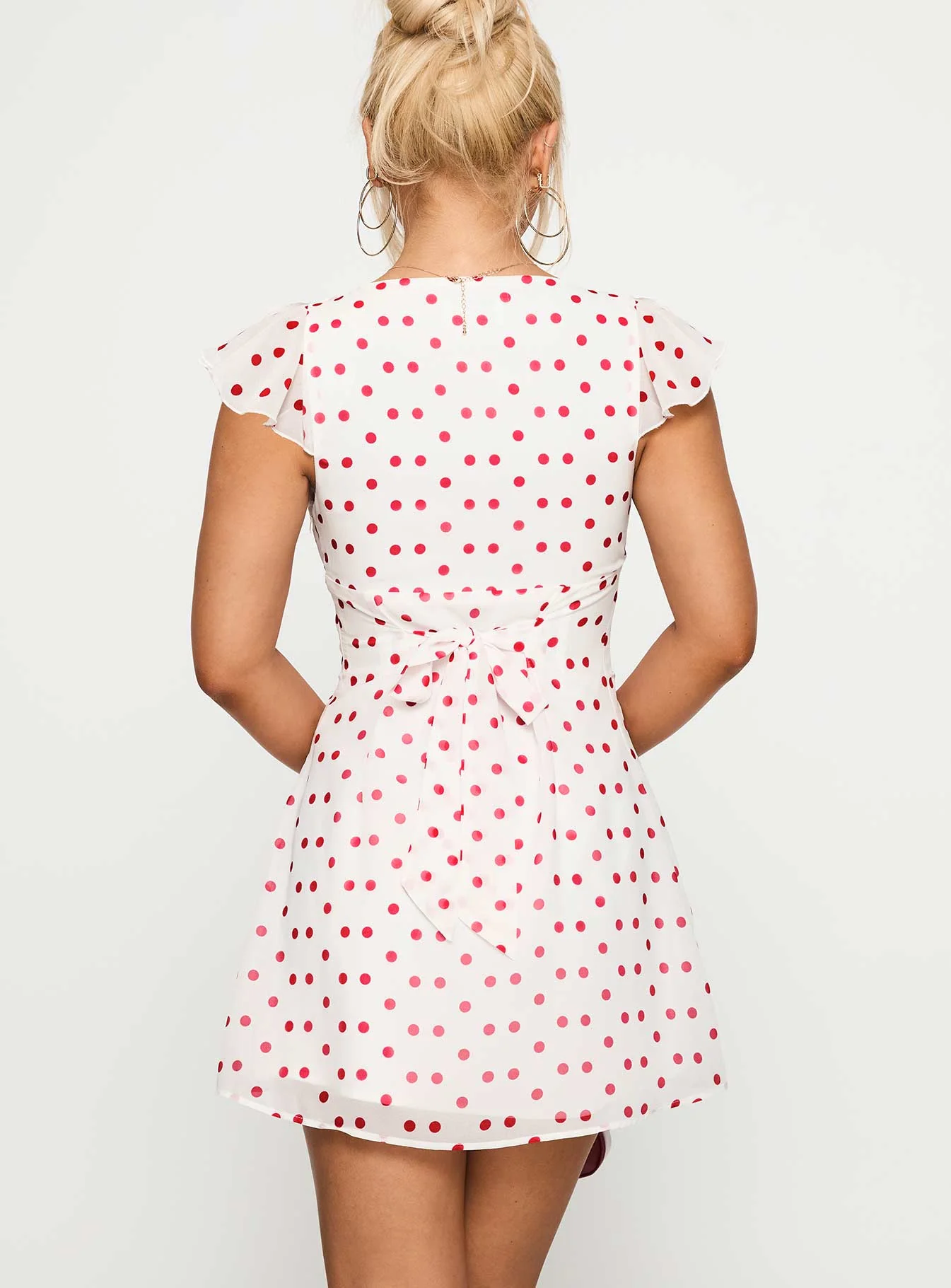 I Guess So Mini Dress White / Burgundy - Image 5