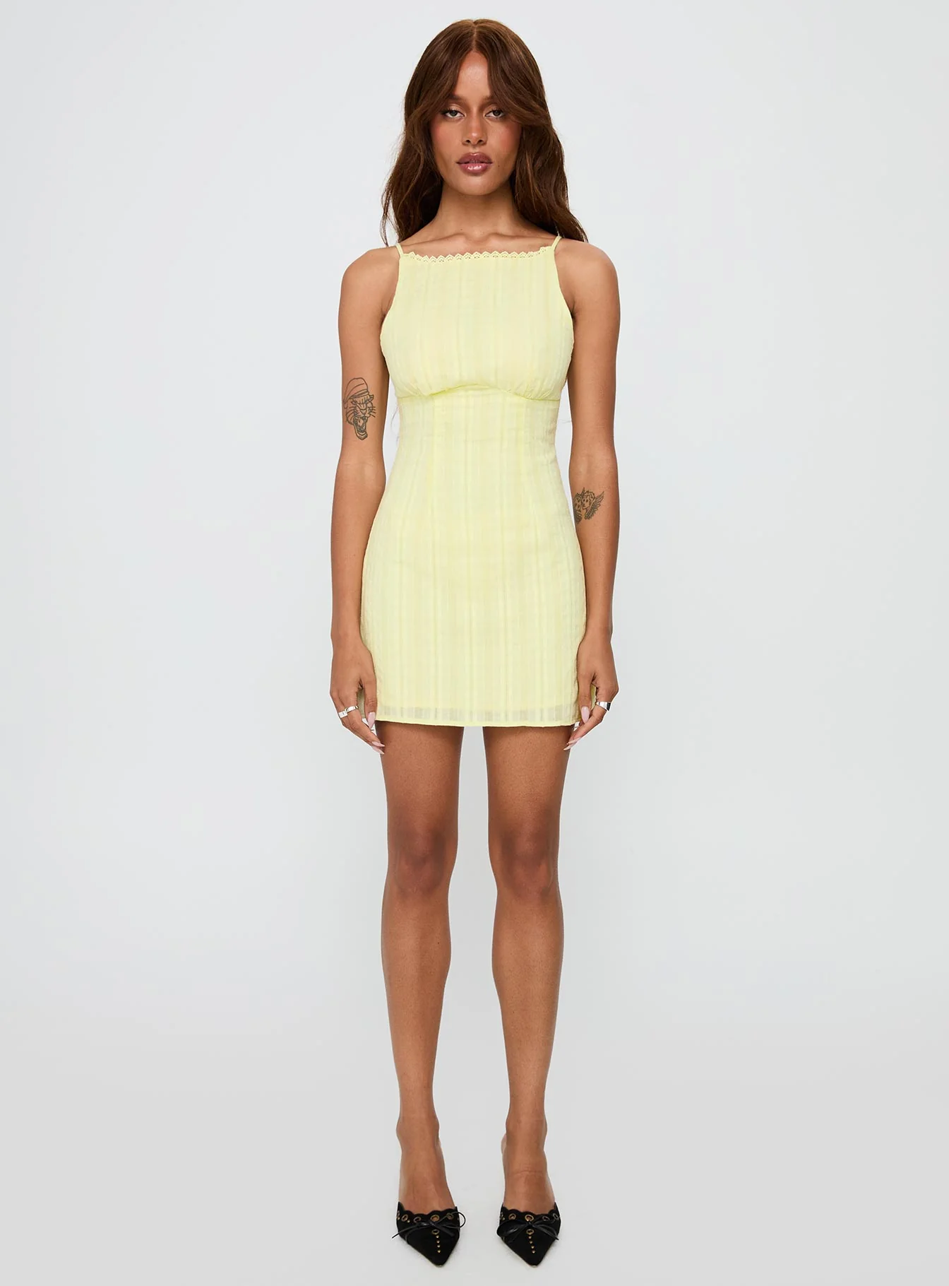 I Know Places Mini Dress Lemon - Image 6