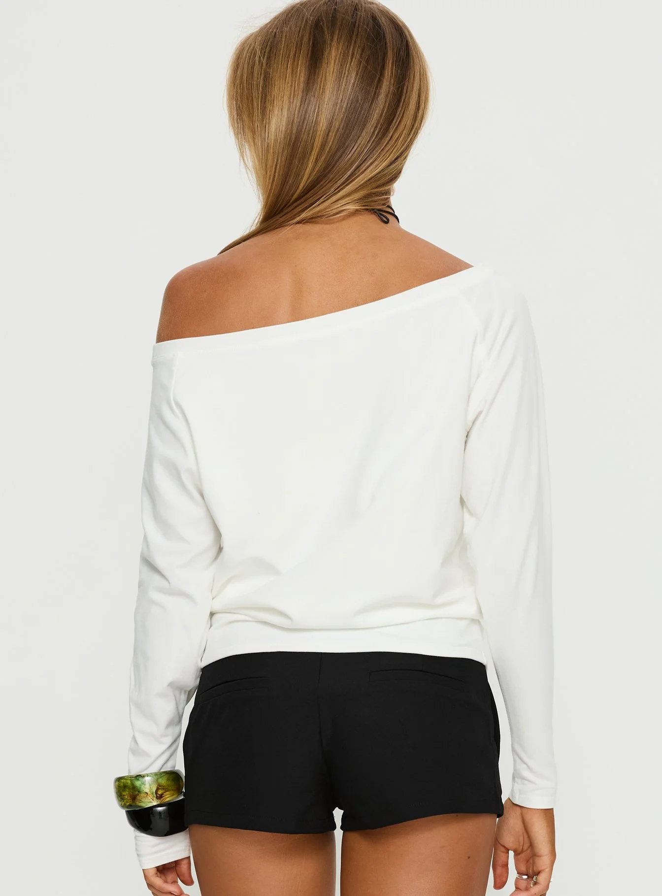 Icon Baby Off Shoulder Long Sleeve Top White - Image 5