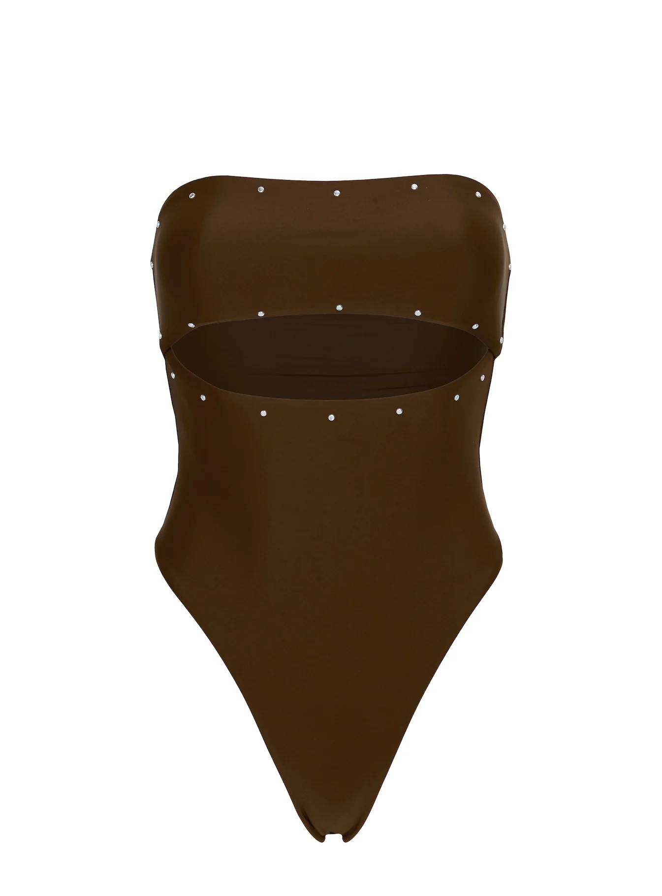 Imika Keyhole Stud One Piece Bikini Brown - Image 5
