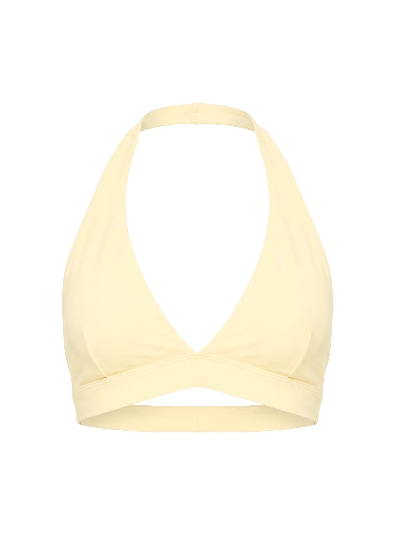 In Motion Active Plunge Halter Crop Top Yellow - Image 13
