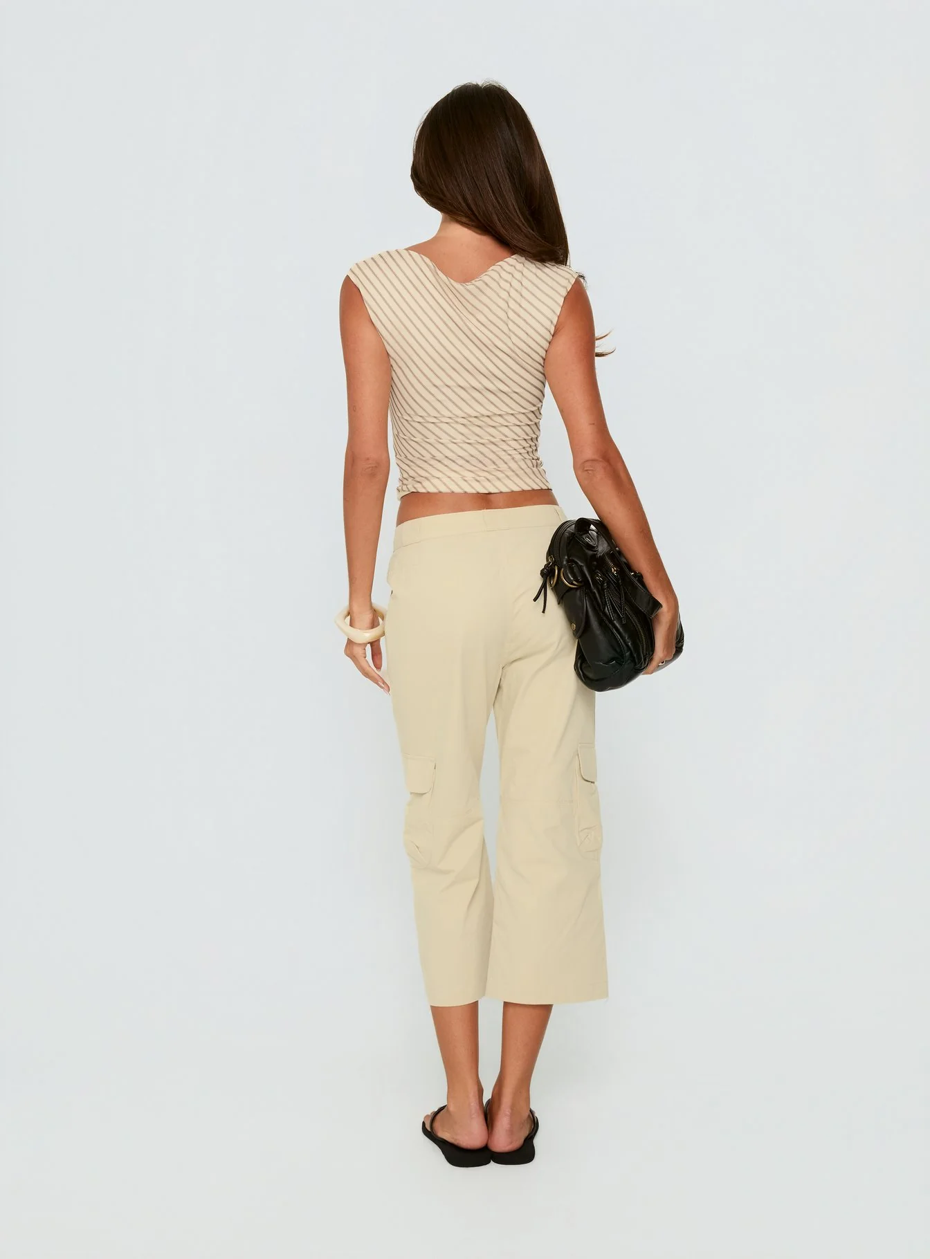 Indee Cropped Cargo Pants Beige - Image 5