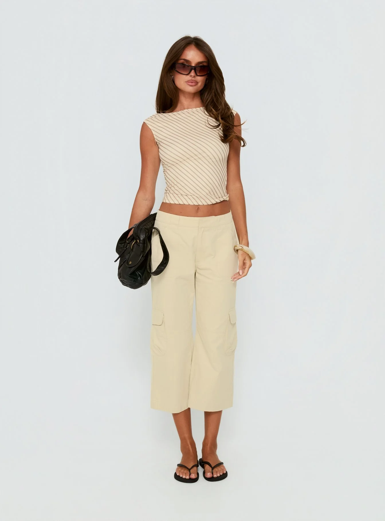 Indee Cropped Cargo Pants Beige - Image 8