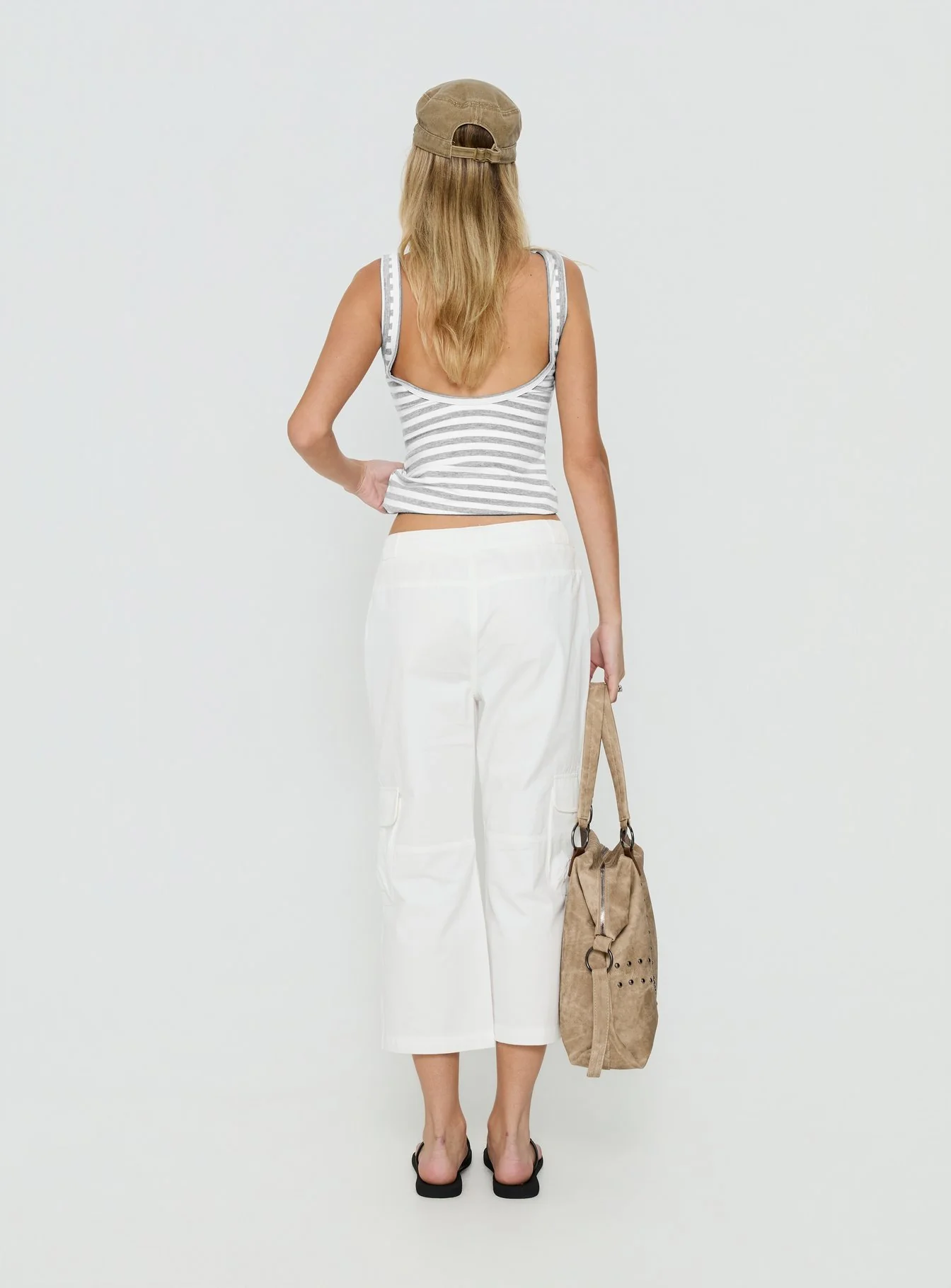 Indee Cropped Cargo Pants White - Image 5