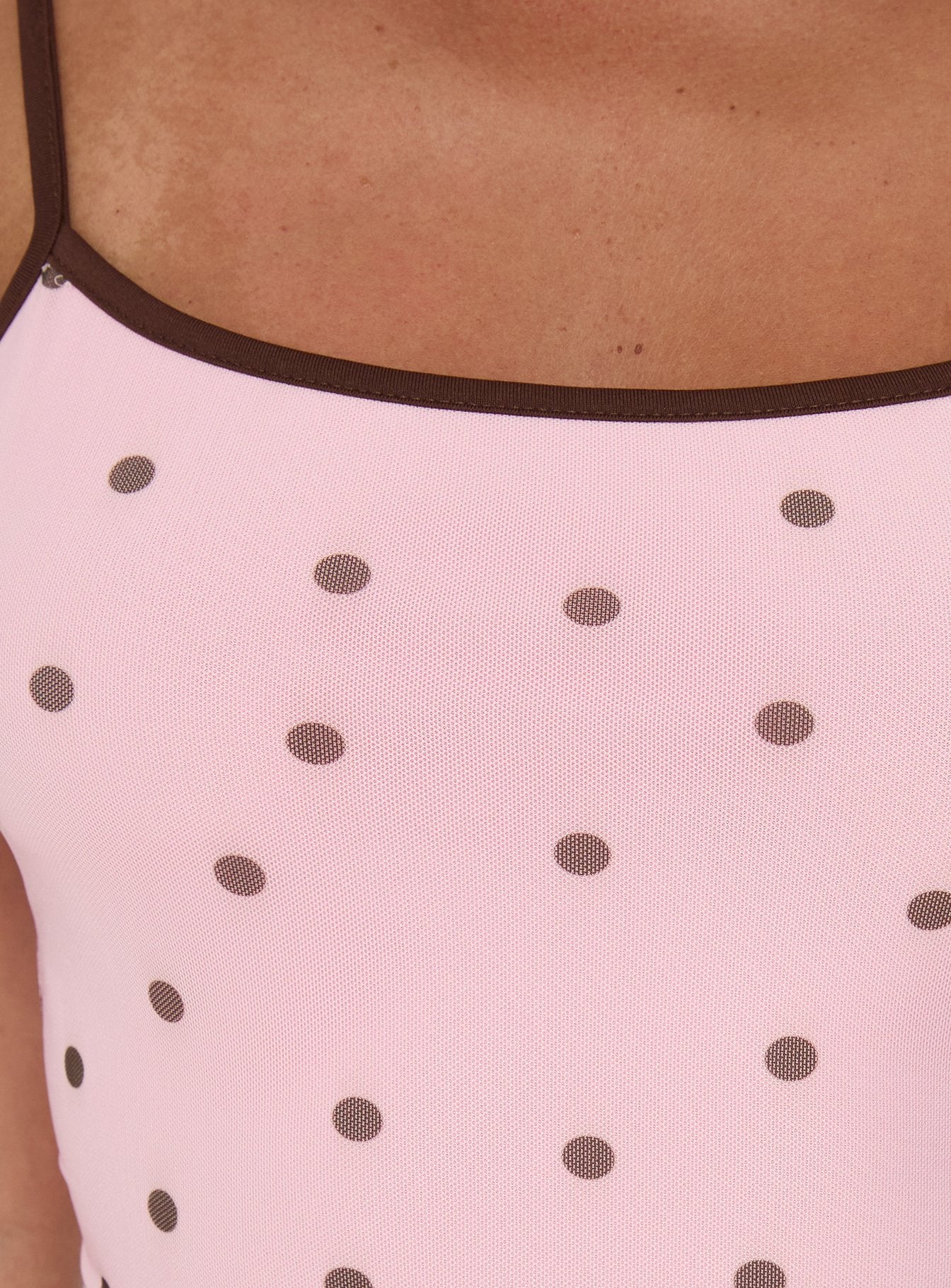 Isa Square Neck Mini Dress Pink Polka Dot - Image 6