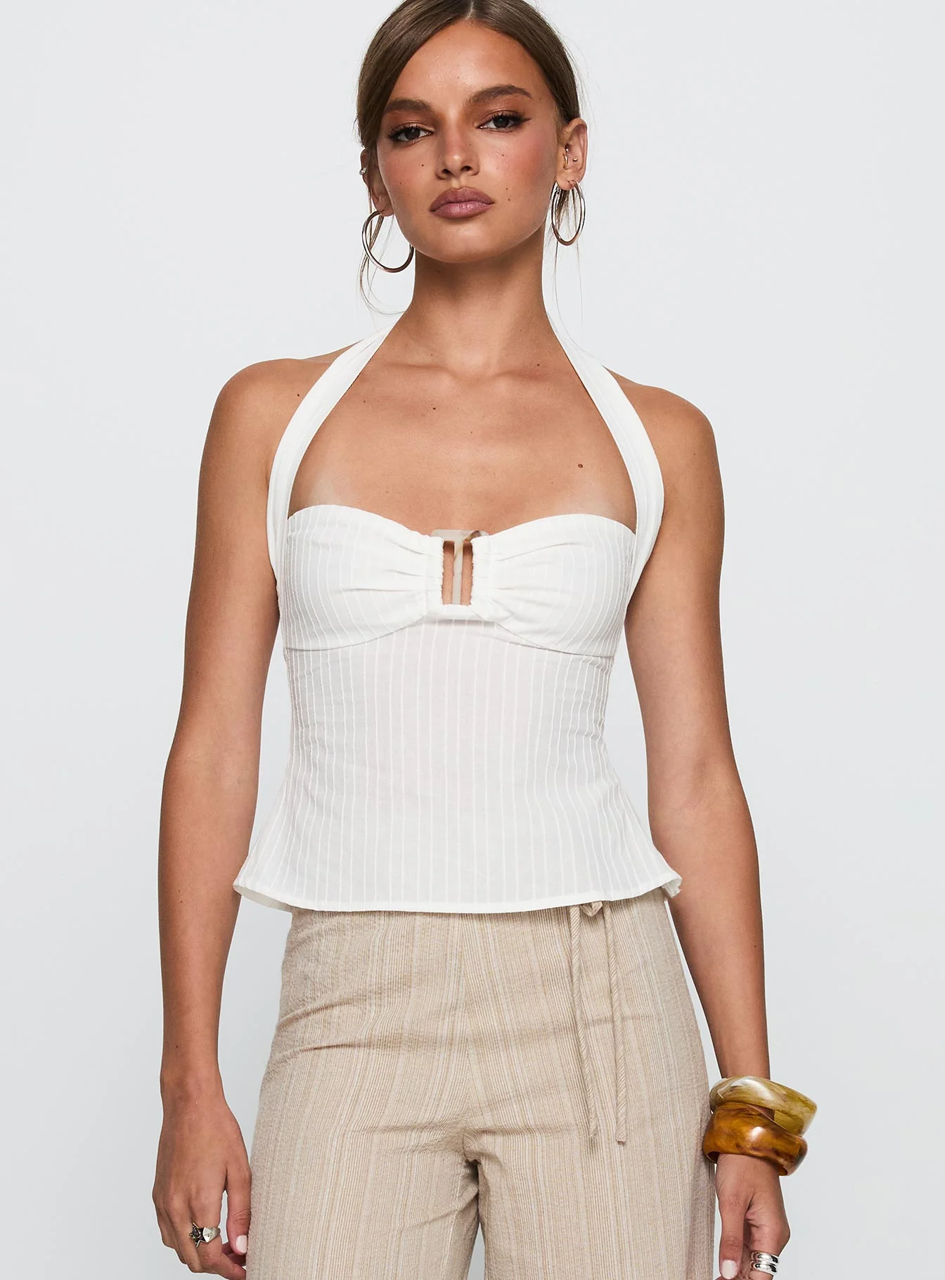 Isabetta Halter Top White Petite - Image 2