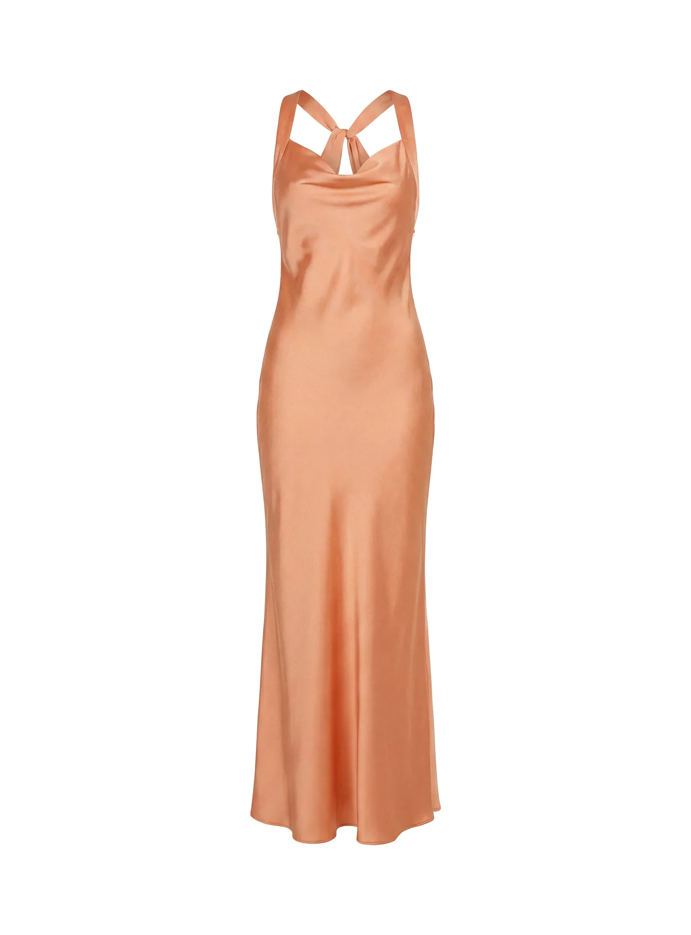 Isitt Cowl Crossover Back Maxi Dress Orange - Image 12