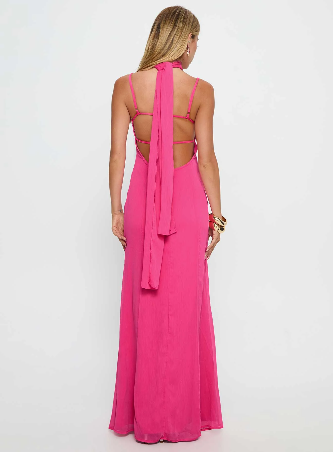 Jadira Scarf Maxi Dress Guava - Image 5