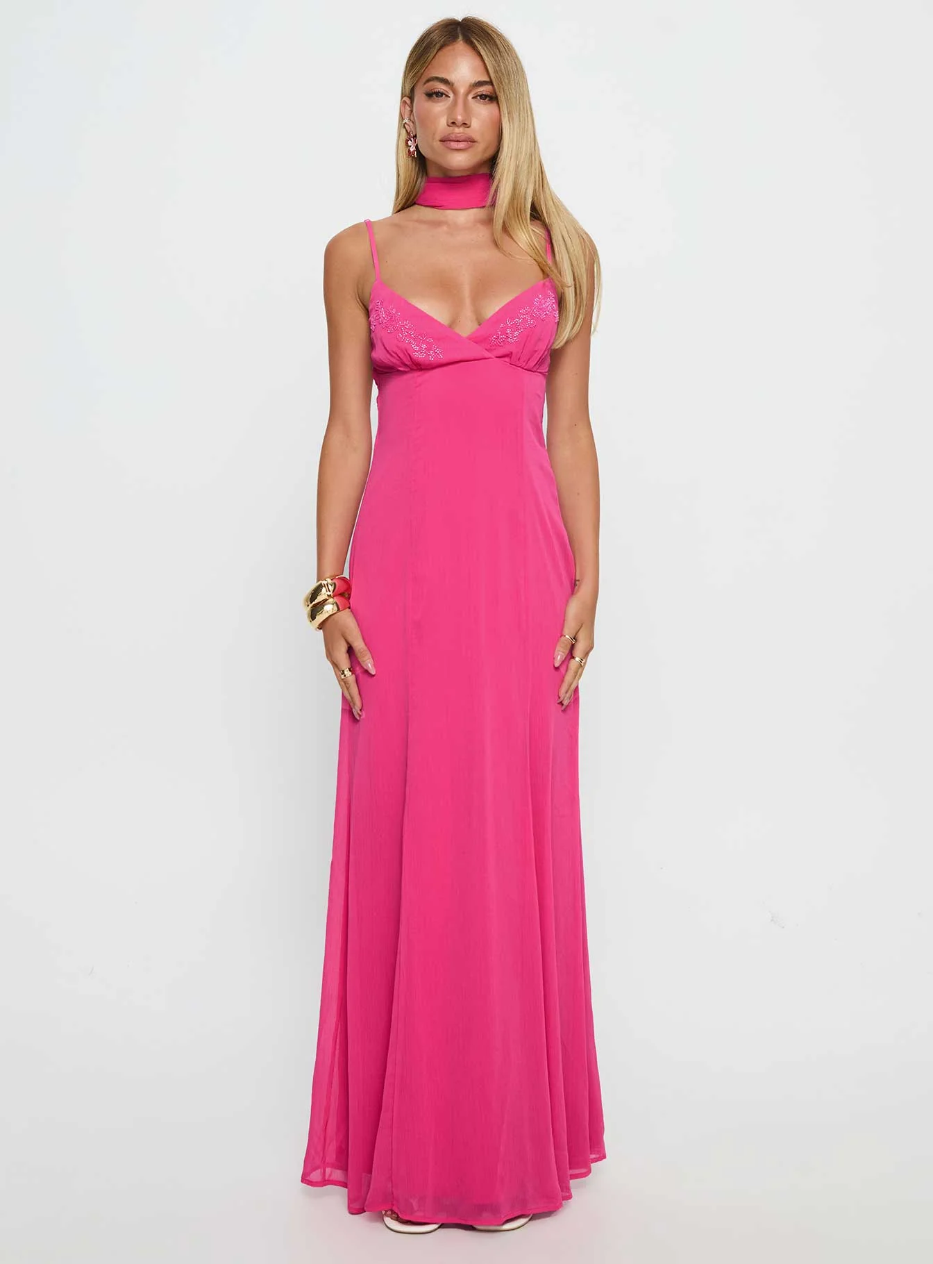Jadira Scarf Maxi Dress Guava - Image 7
