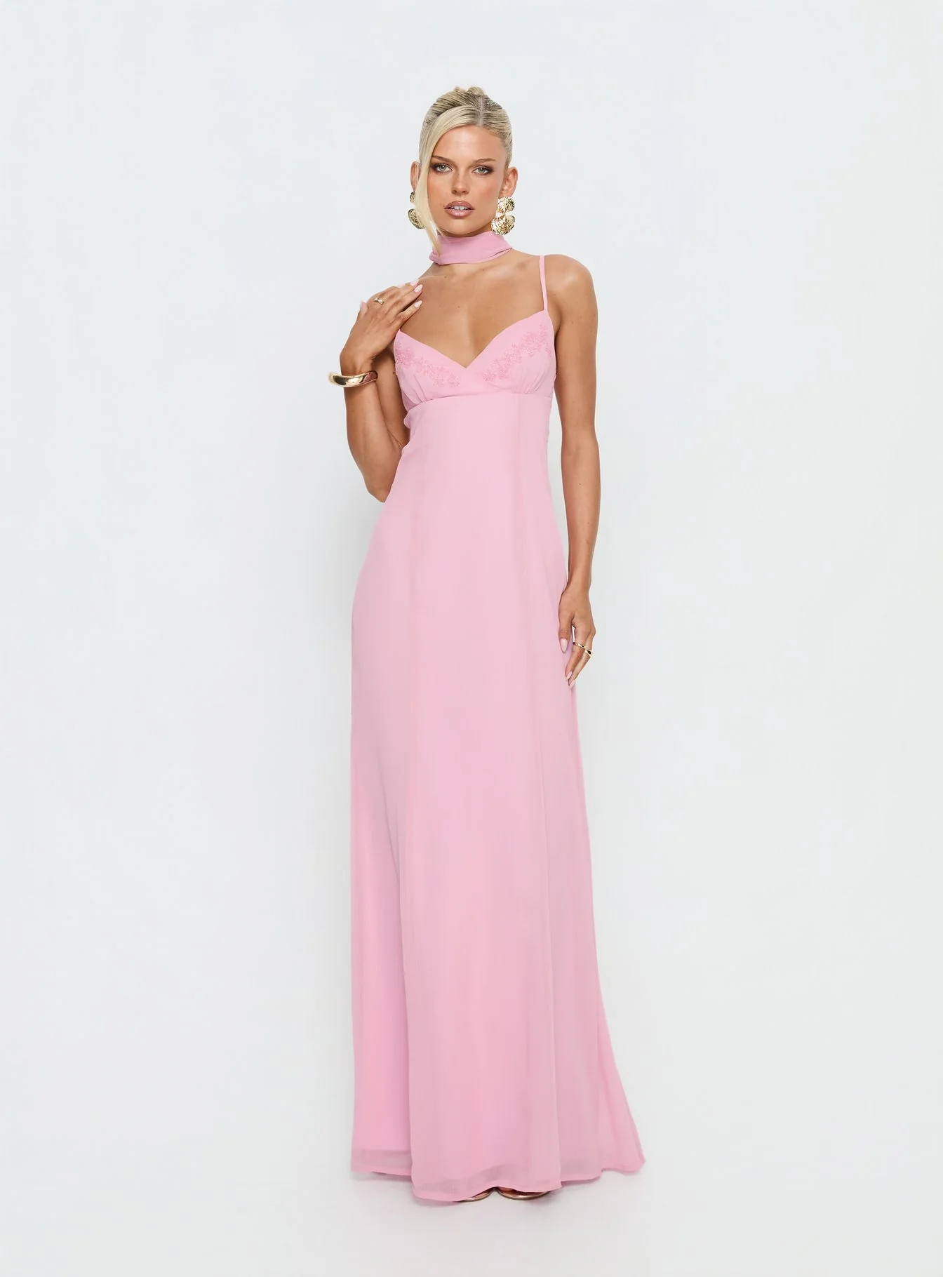 Jadira Scarf Maxi Dress Light Pink - Image 3