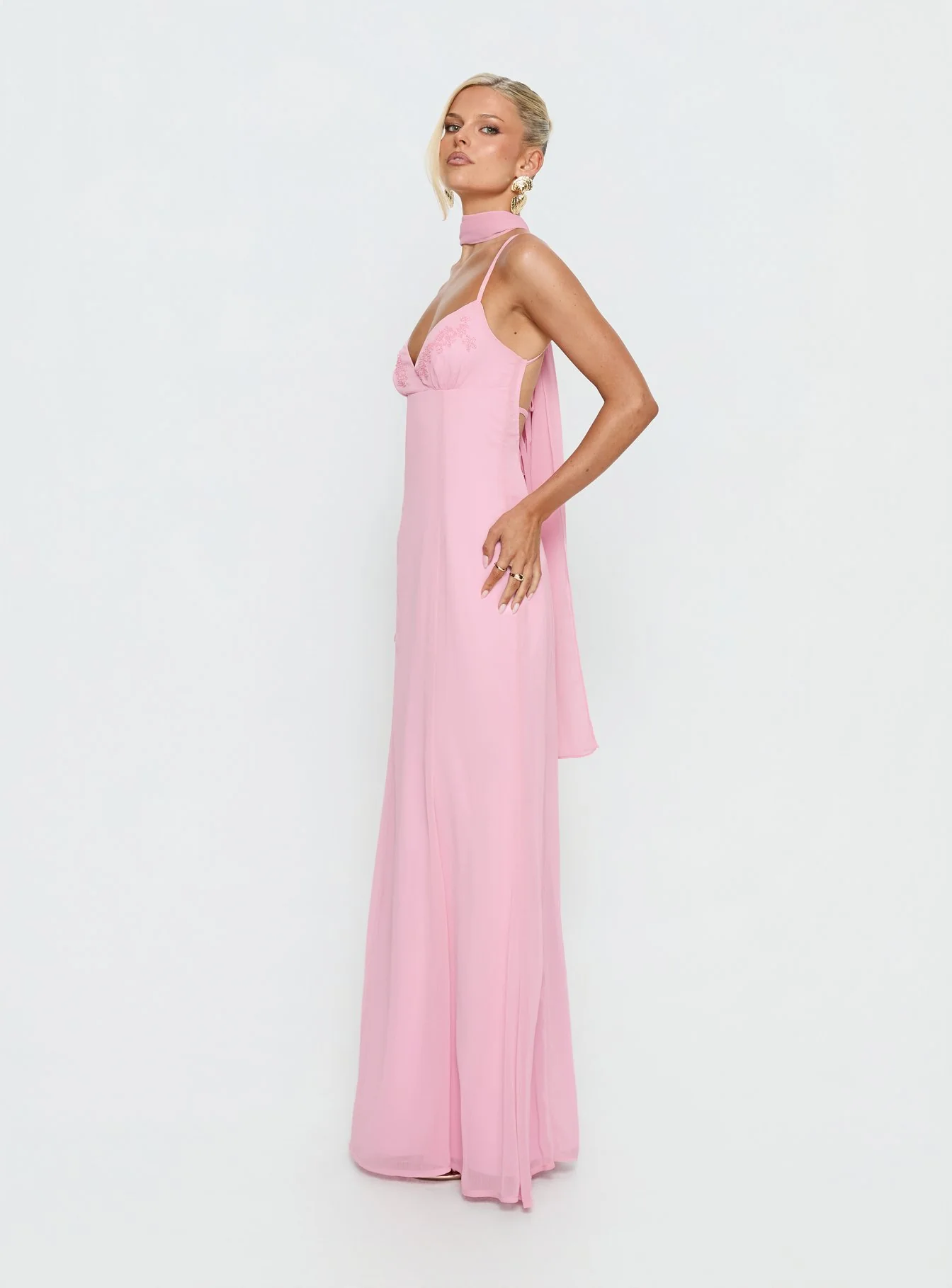Jadira Scarf Maxi Dress Light Pink - Image 4