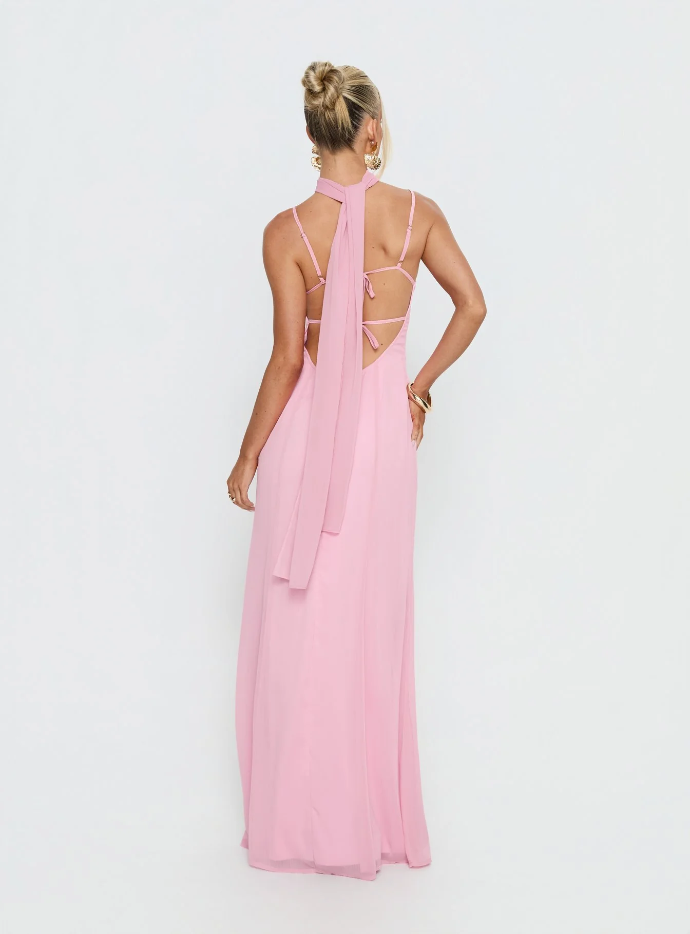Jadira Scarf Maxi Dress Light Pink - Image 5