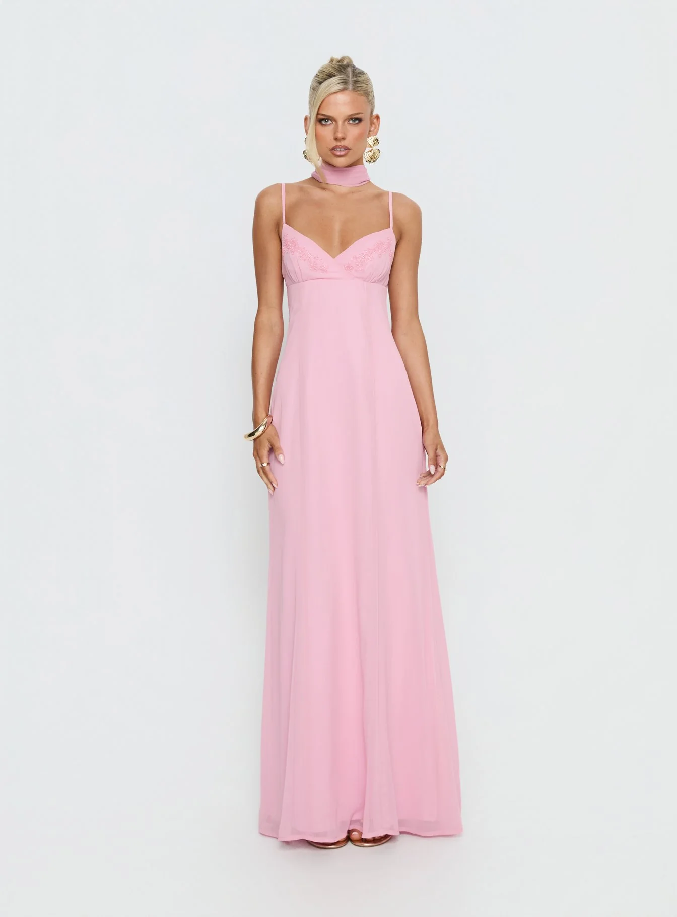 Jadira Scarf Maxi Dress Light Pink - Image 8