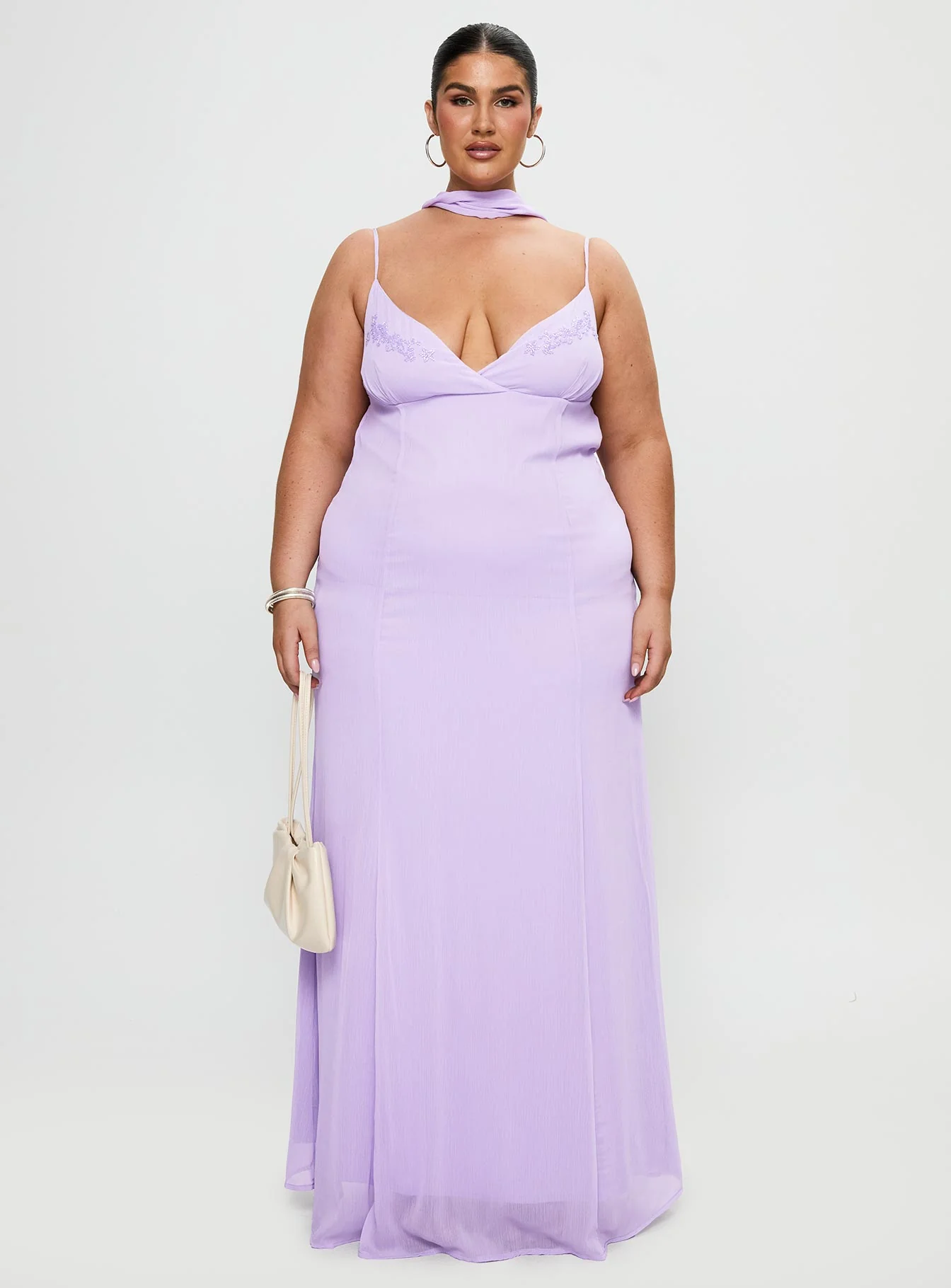 Jadira Scarf Maxi Dress Purple Curve - Image 7
