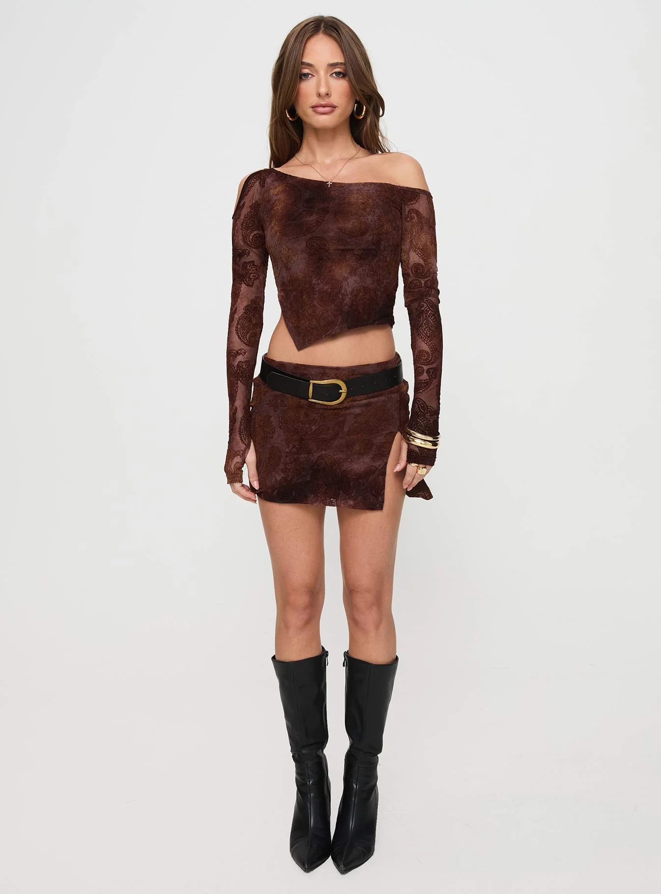 Jalis One Shoulder Set Paisley - Image 7