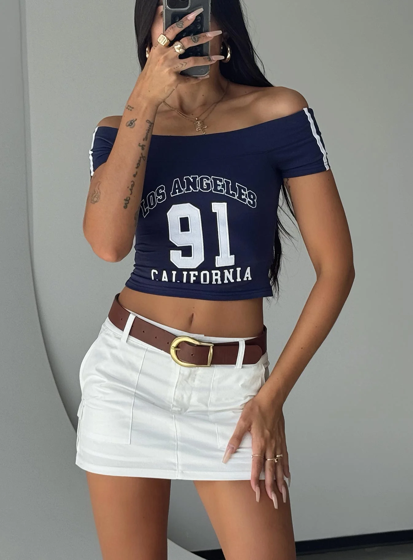 Jameson Mini Skirt White - Image 9