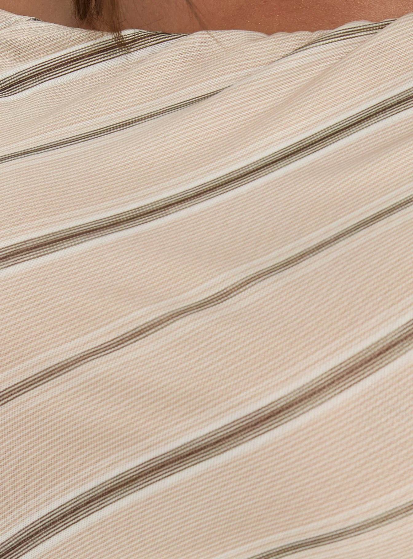 Jamyma Asymmetrical Mini Dress Beige Stripe - Image 5