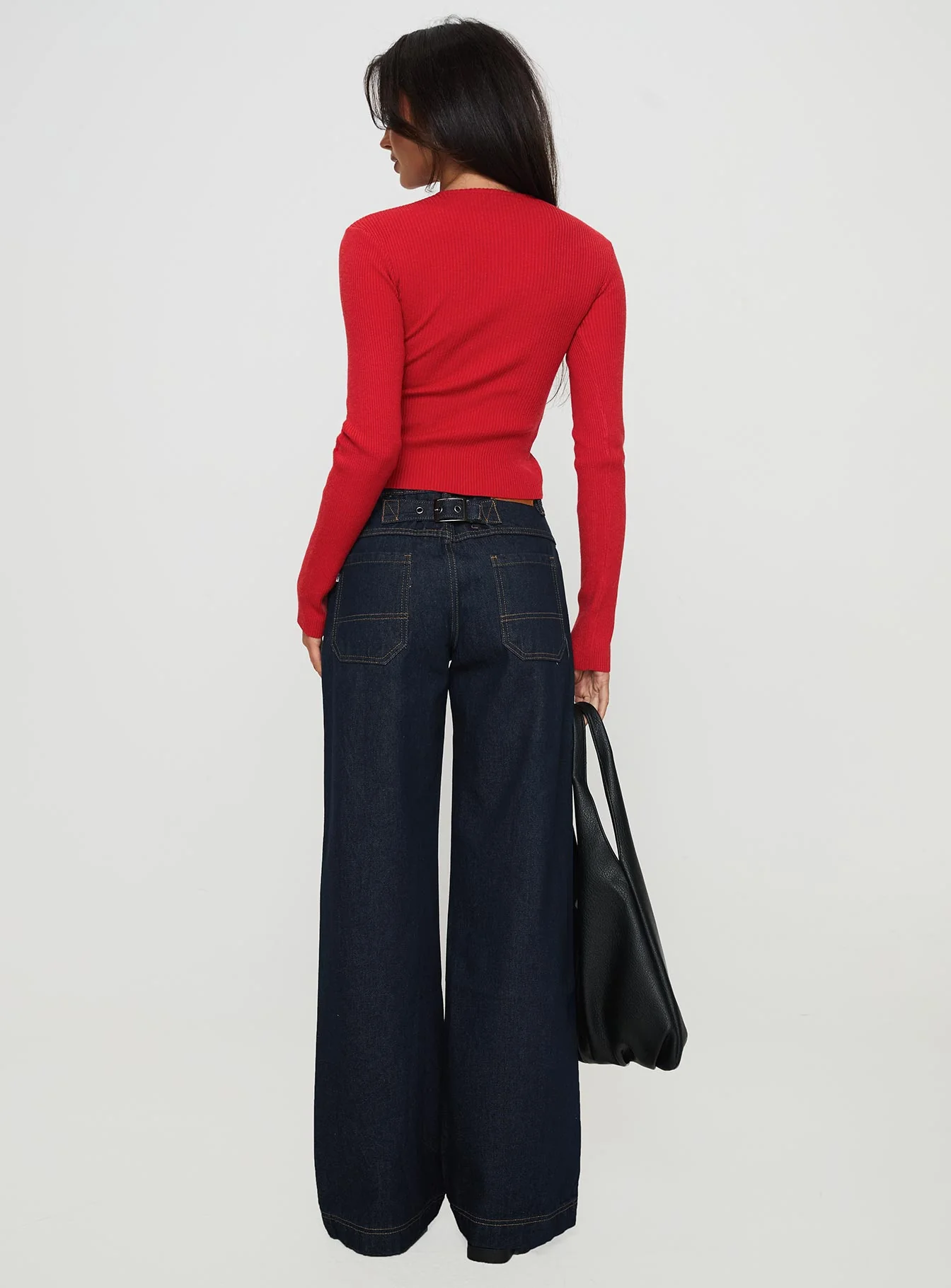 Jankins Mid Rise Baggy Jeans Dark Blue Wash - Image 5
