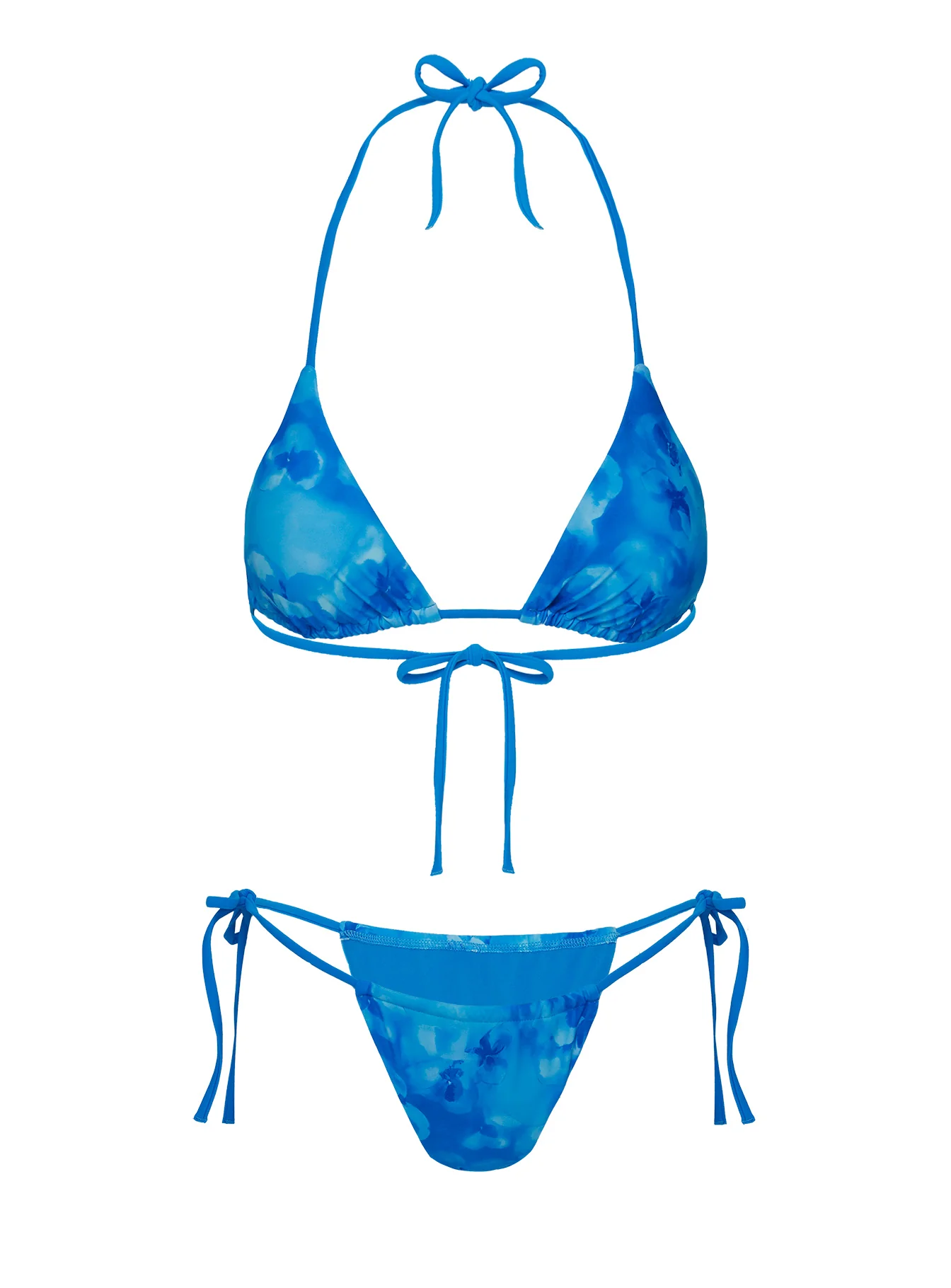 Jenner Triangle Bikini Top Dark Blue Floral - Image 6