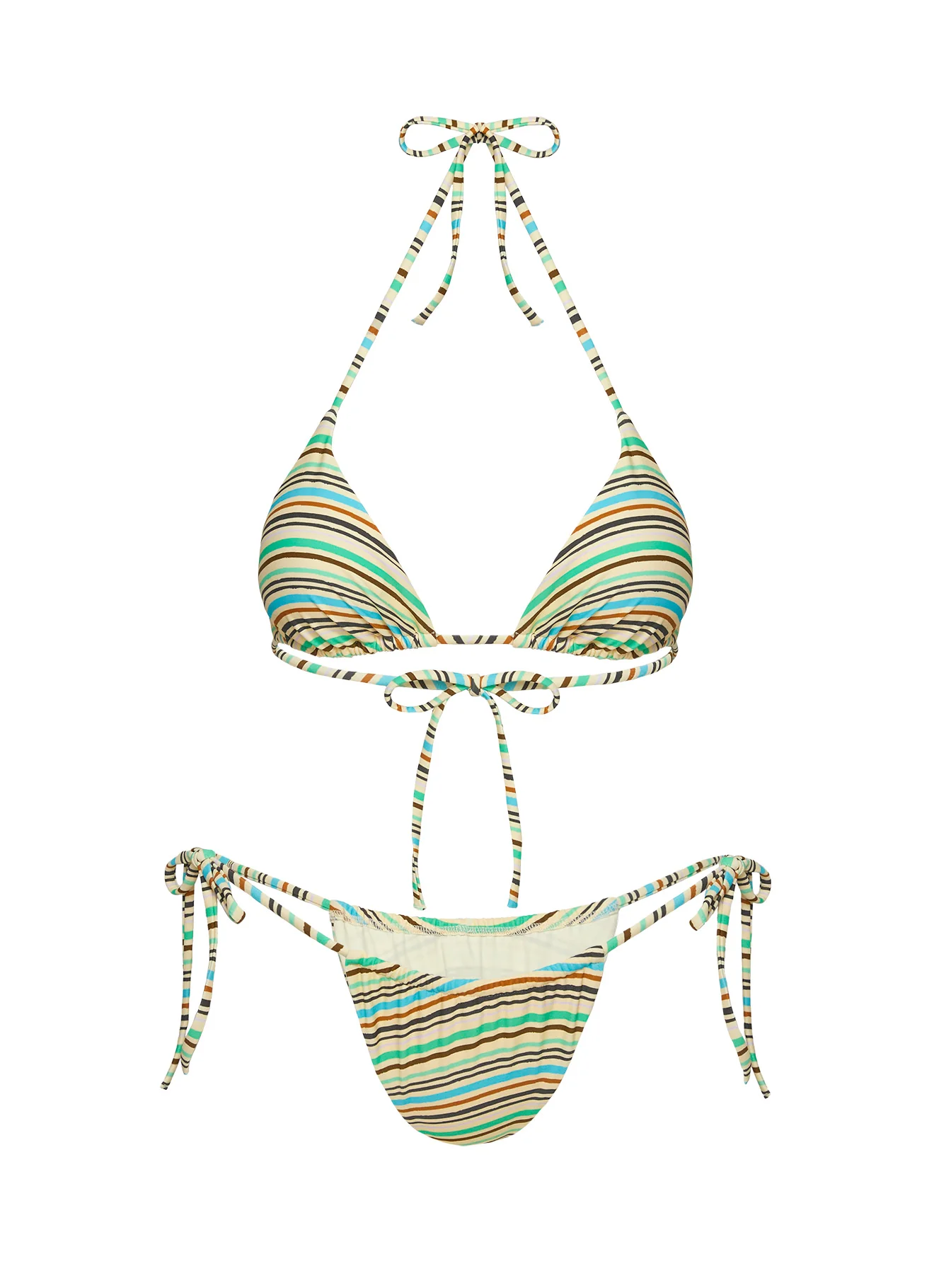 Jenner Triangle Bikini Top Green Stripe - Image 5