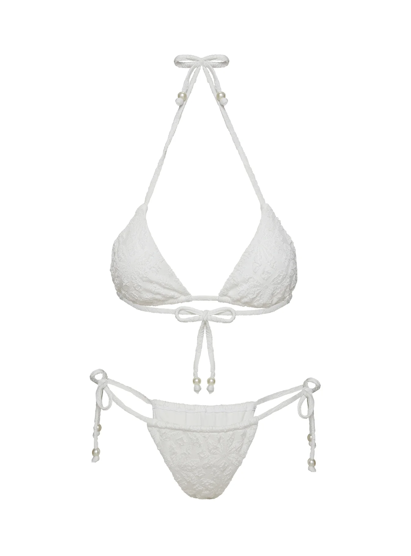 Jenner Triangle Bikini Top White Flower - Image 5