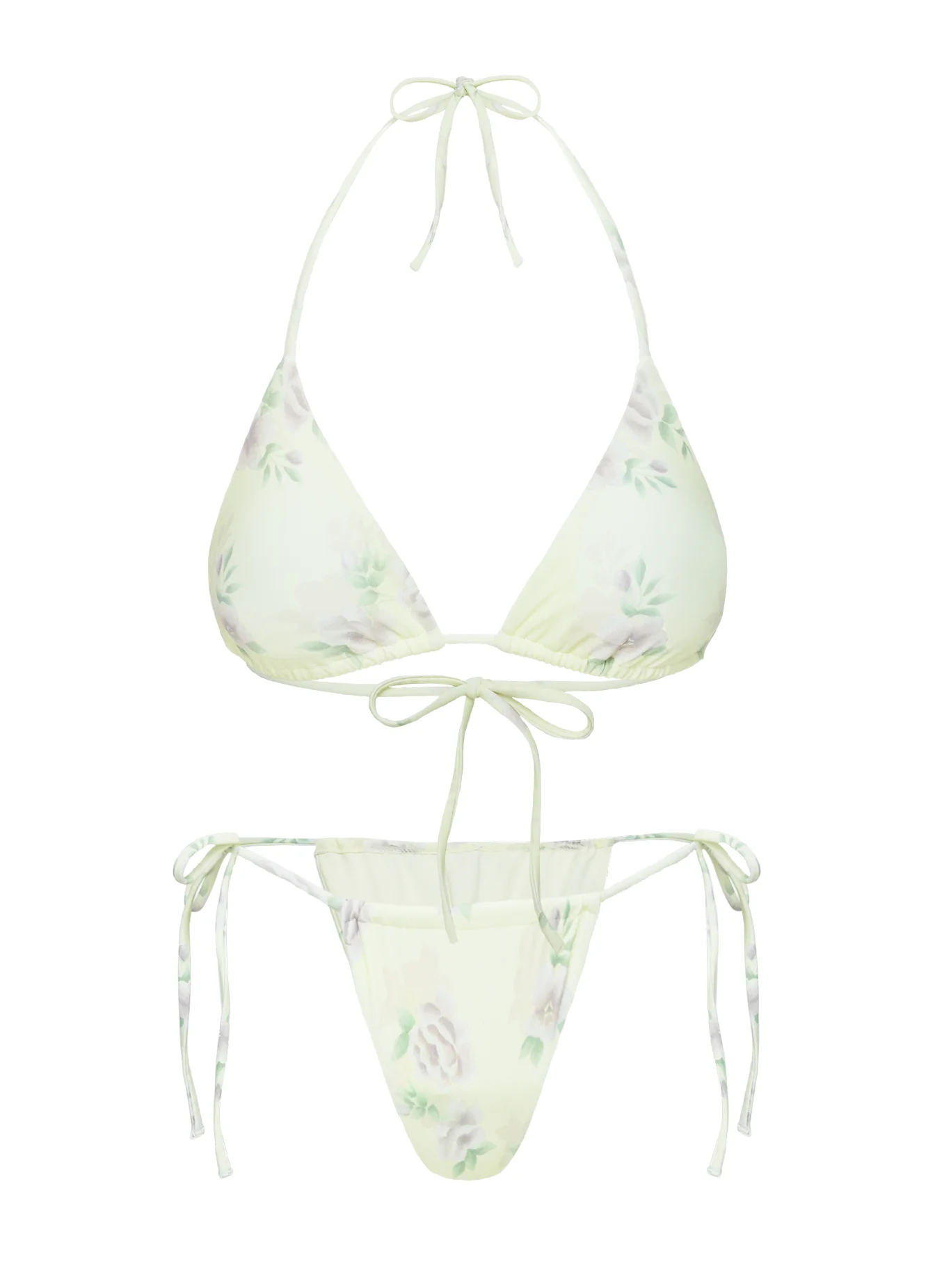 Jenner Triangle Bikini Top Yellow / Purple Floral - Image 5