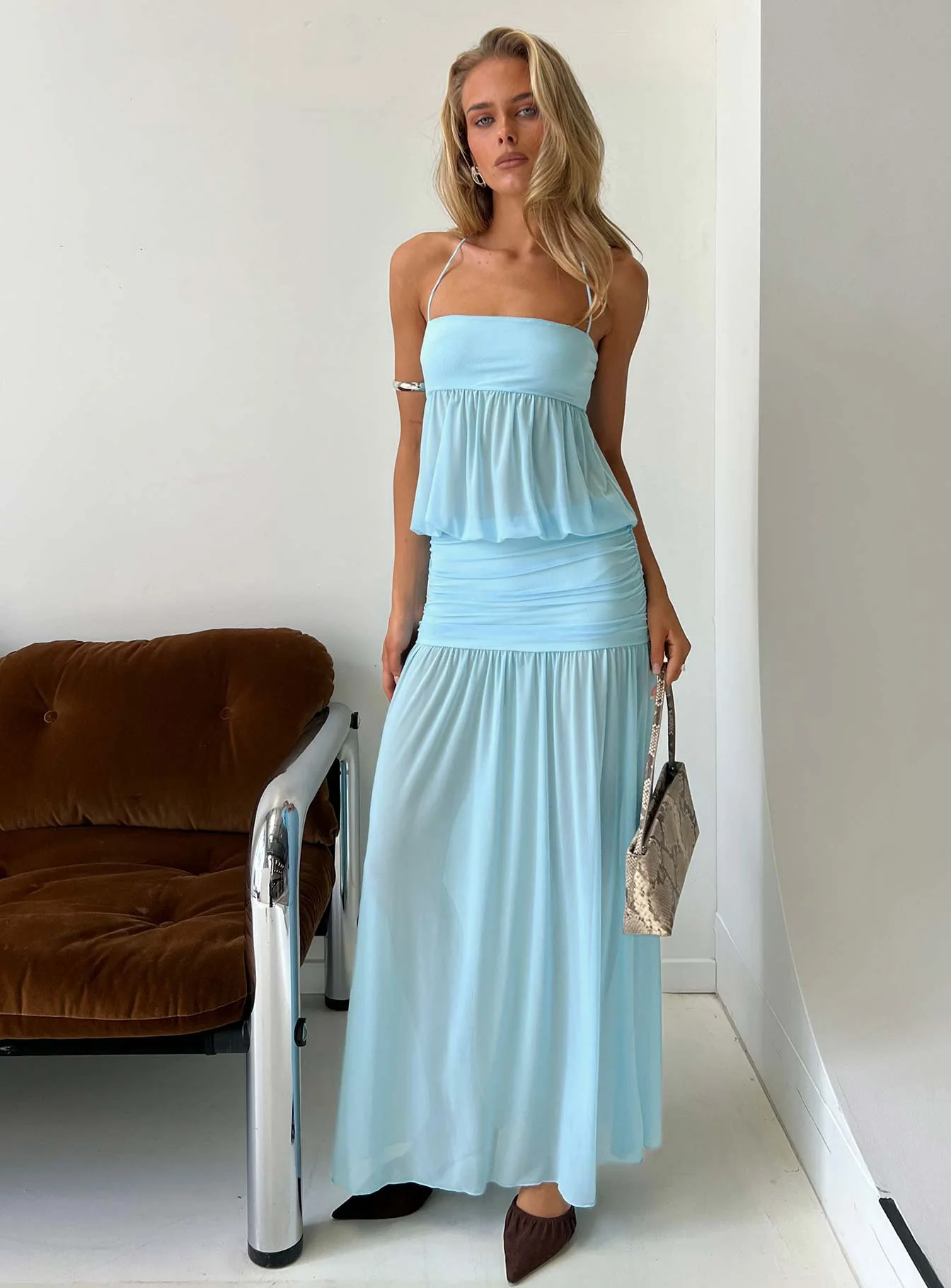 Jesemia Halter Blouson Maxi Dress Blue - Image 8