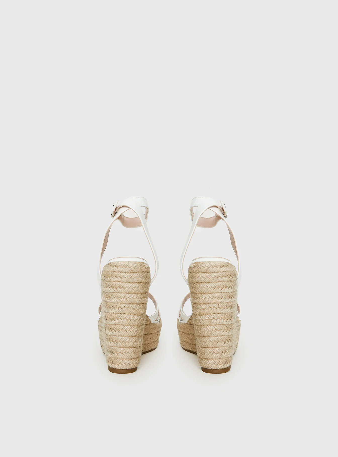 Jesper Espadrille Wedged Heels White Croc - Image 5