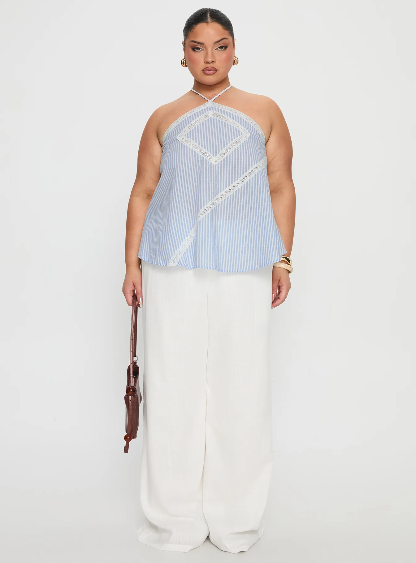 Jezabele Halter Top Blue Stripe Curve - Image 7