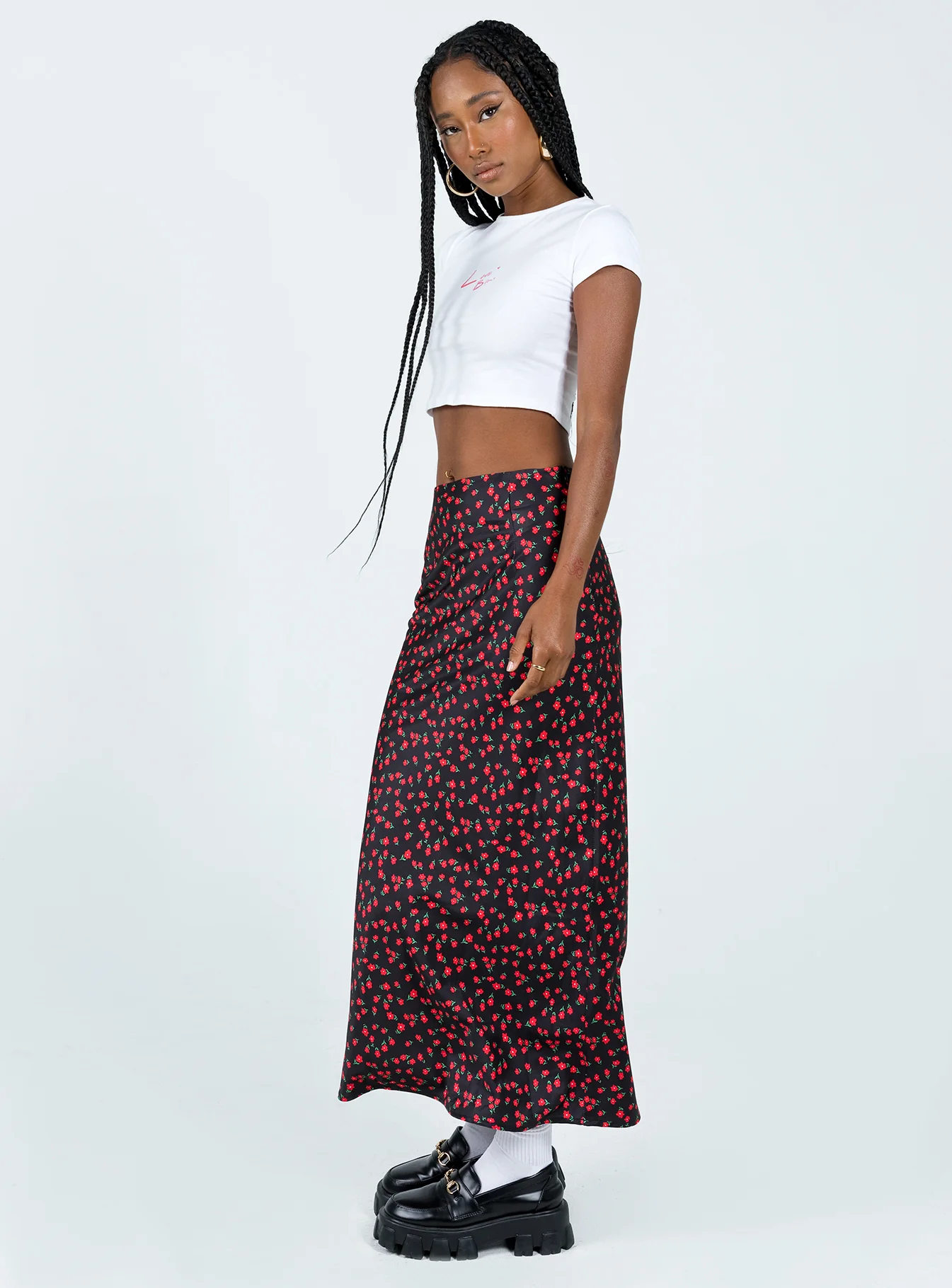 Jodie Maxi Skirt Black Floral - Image 5
