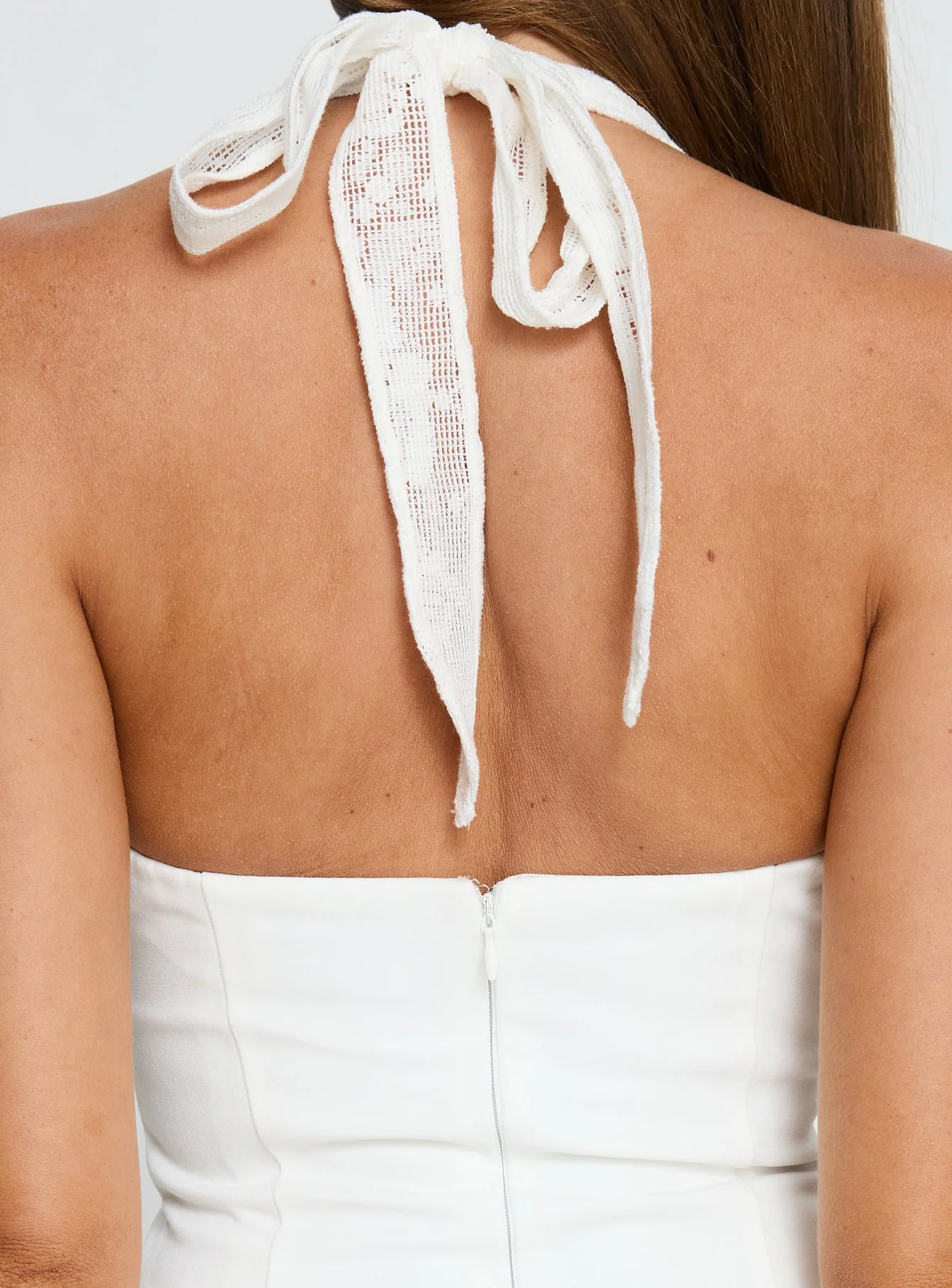 Josanna Crochet Halter Mini Dress White - Image 8