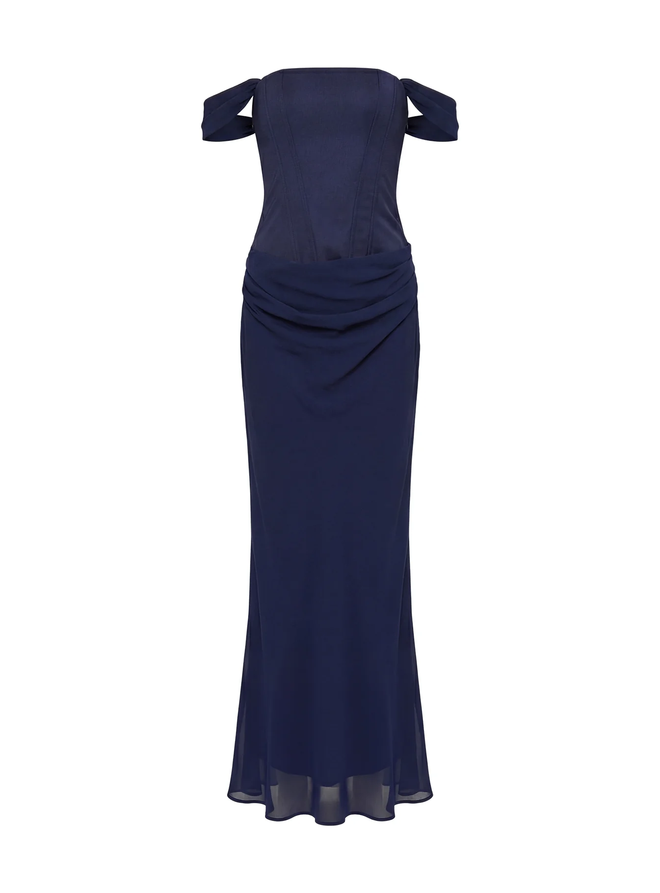 Joslyne Off Shoulder Corset Maxi Dress Navy - Image 10