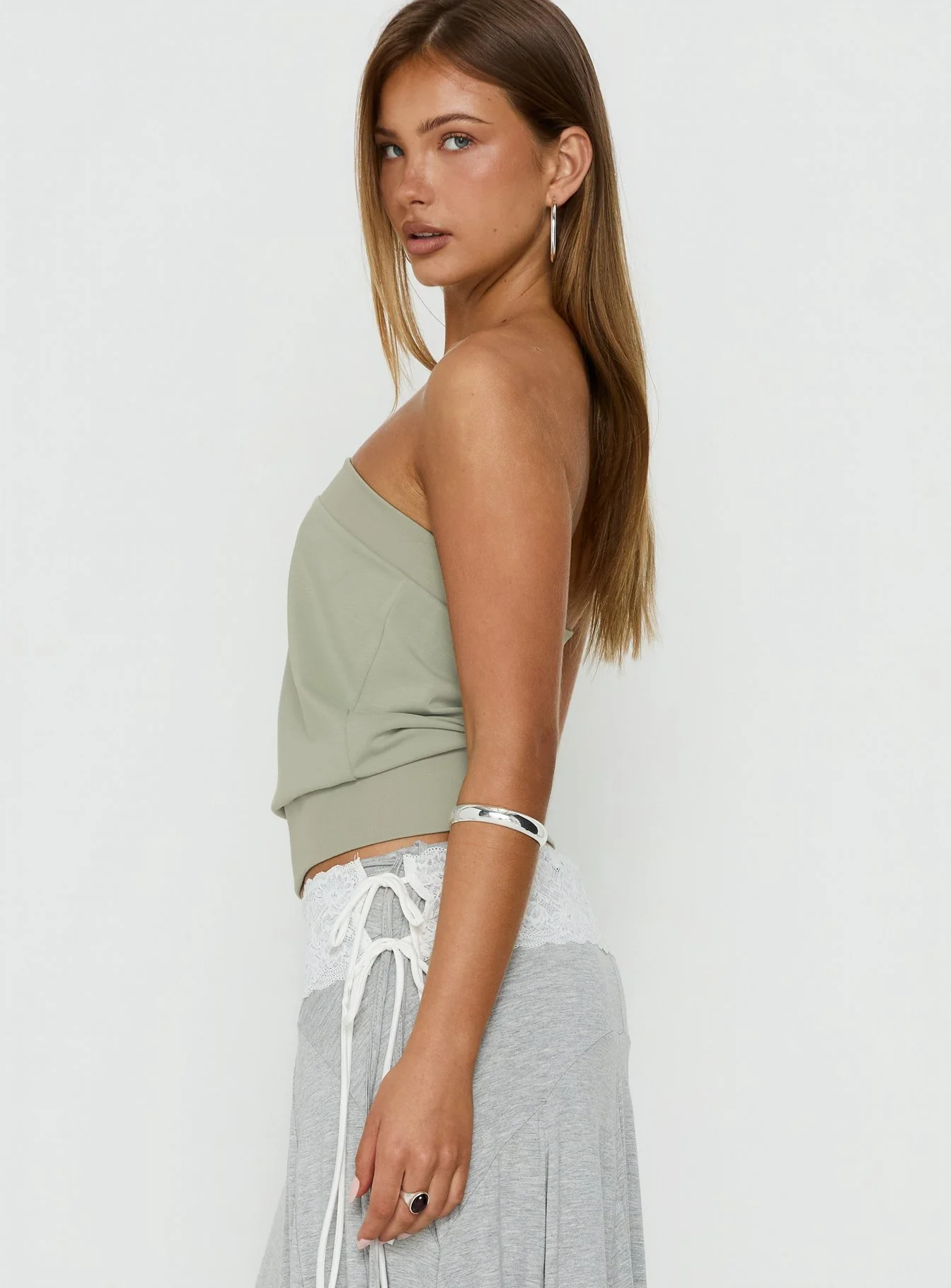 Judsen Relaxed Strapless Top Sage - Image 4