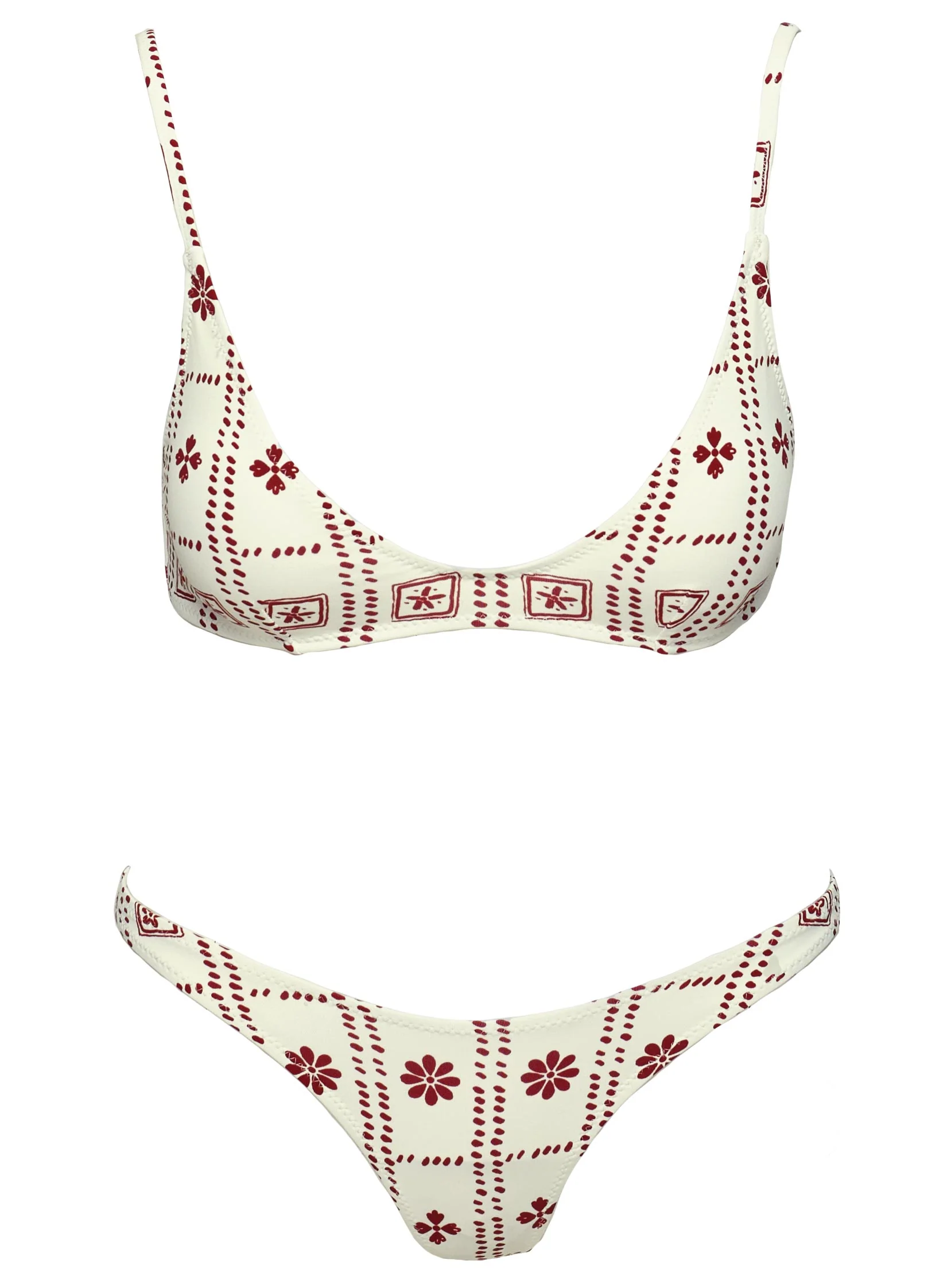 Juliette Bikini Top White / Red - Image 5