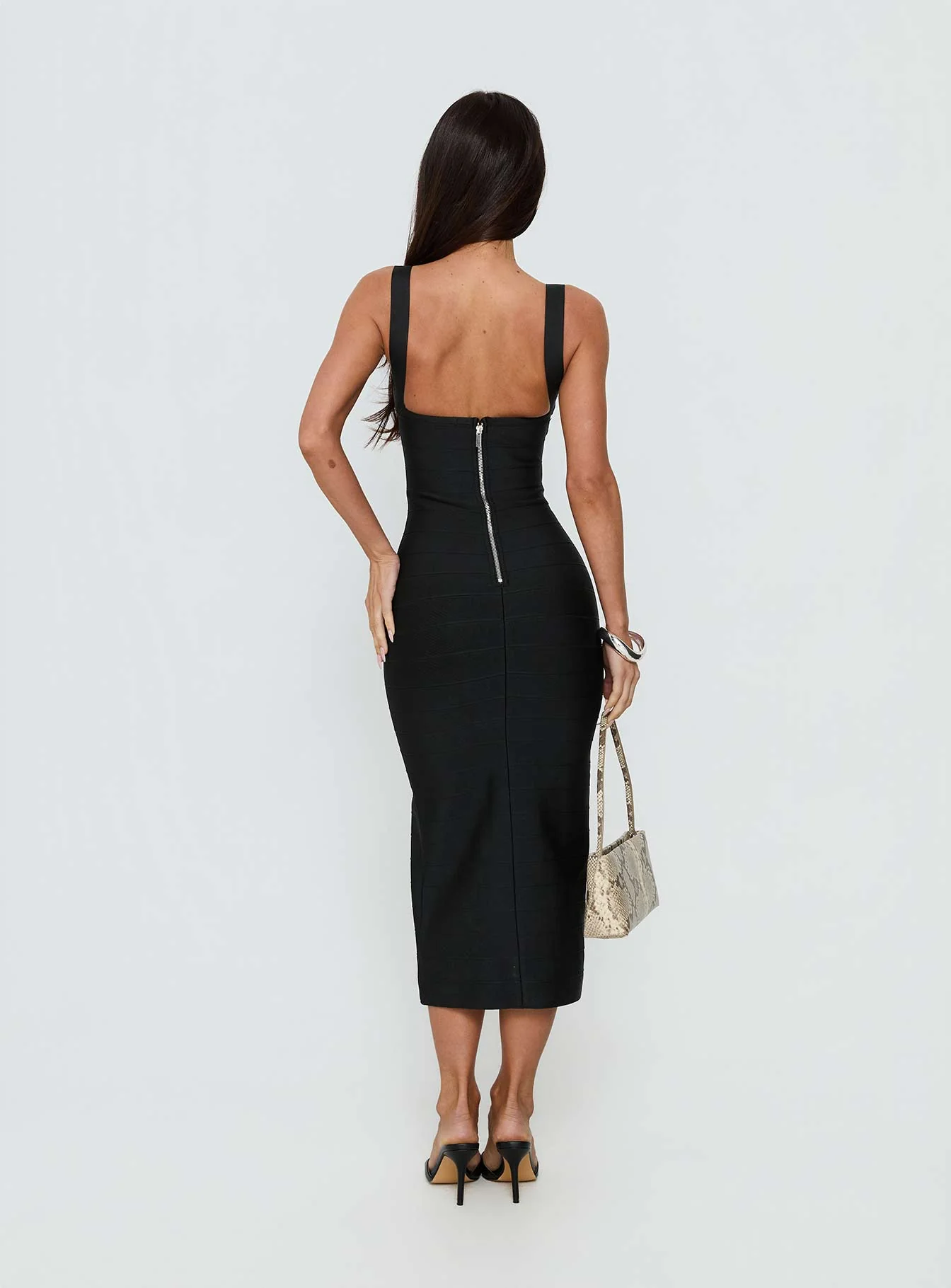 Justina Bandage Midi Dress Black - Image 4