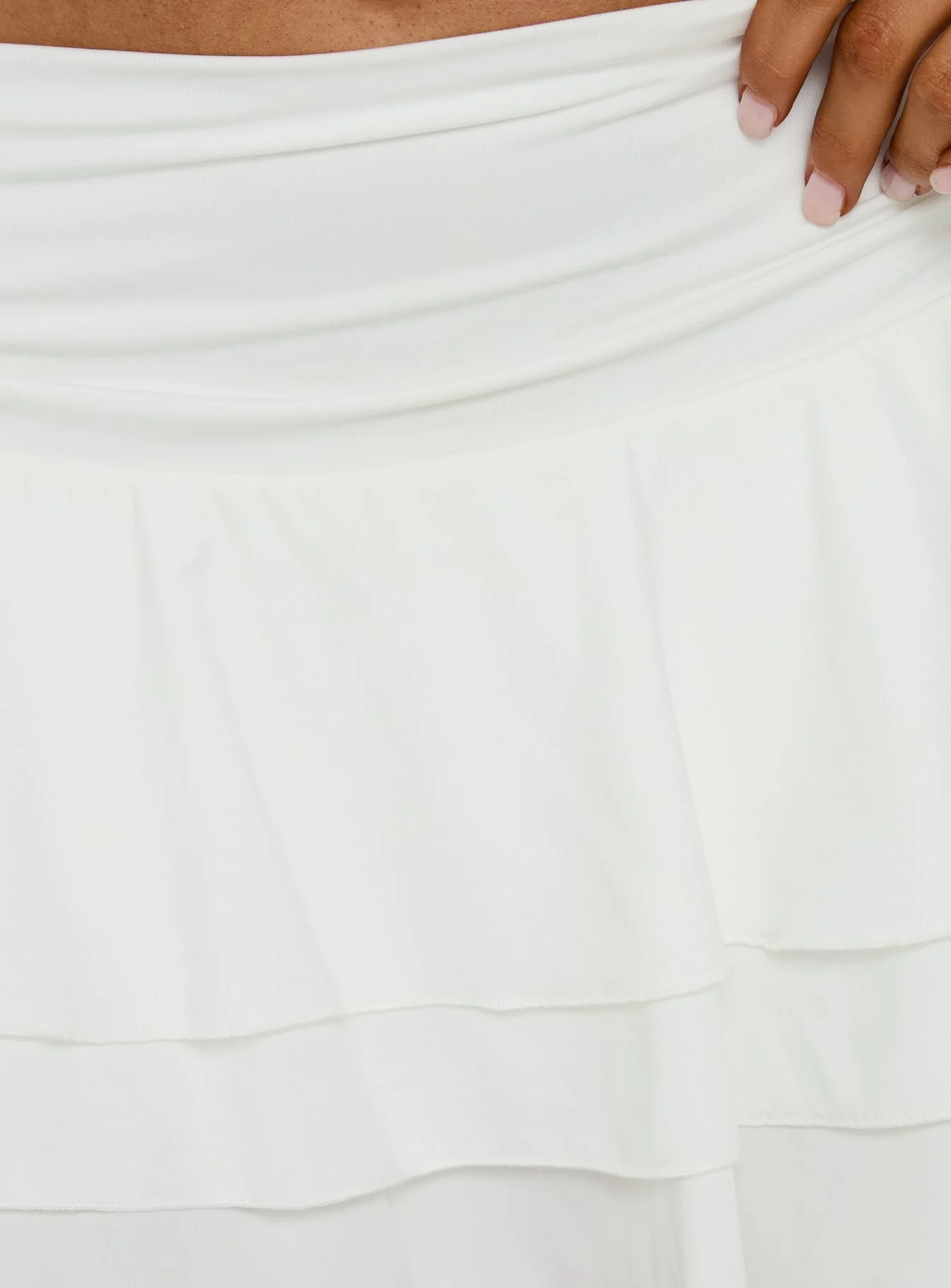 Kaelina Ruched Frill Skort White - Image 6