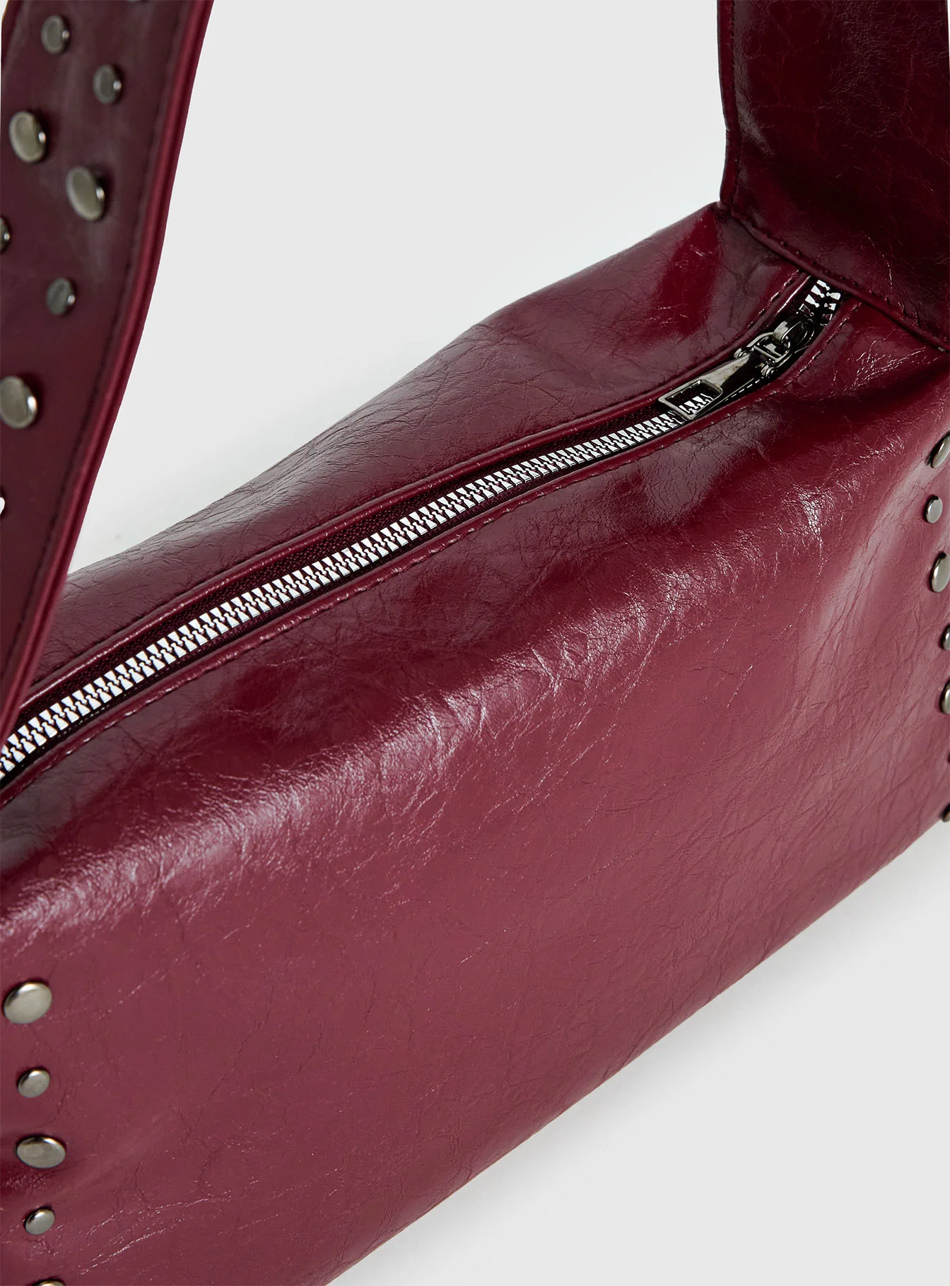 Kaiser Stud Detail Shoulder Bag Burgundy - Image 5