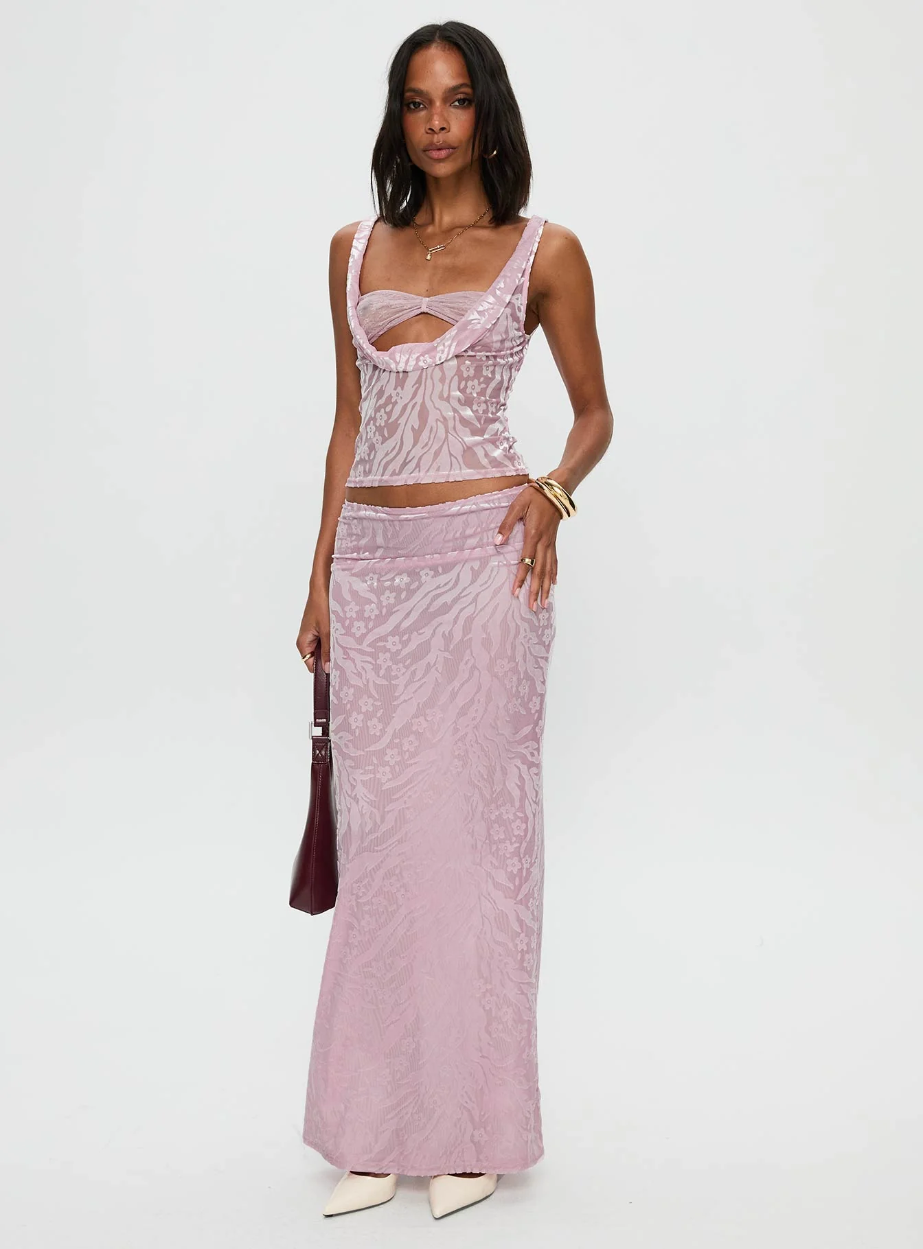 Kalei Maxi Skirt Pink Floral - Image 2