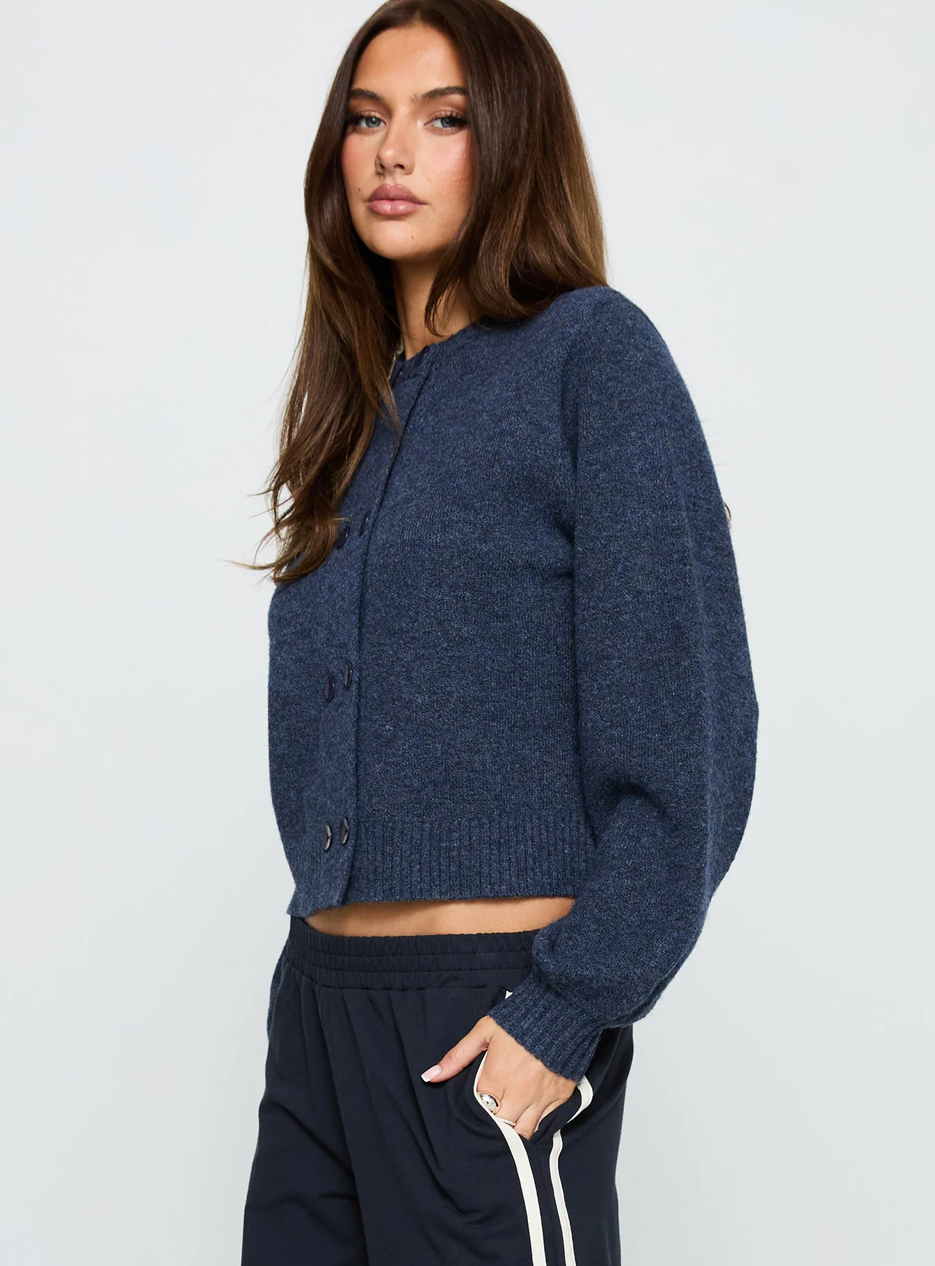 Kammi Button Up Cardigan Navy - Image 3