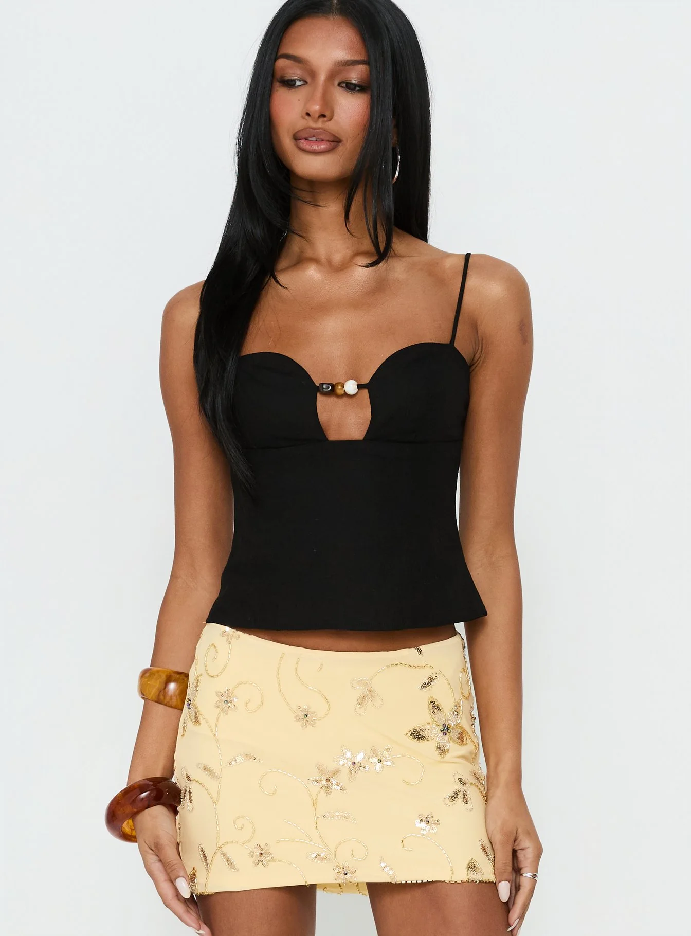 Karessa Beaded Top Black - Image 2
