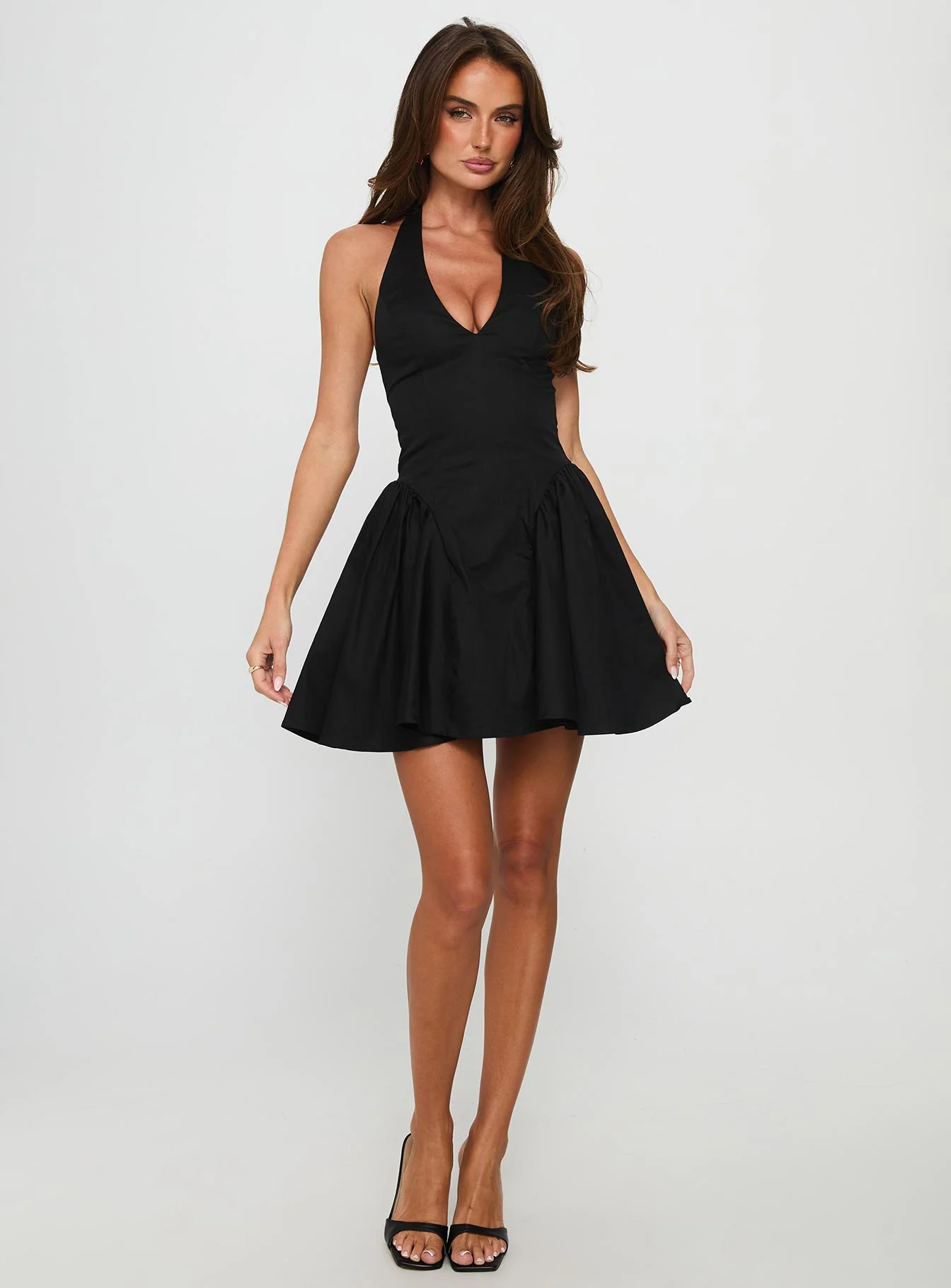 Karisse Halter Mini Dress Black - Image 2