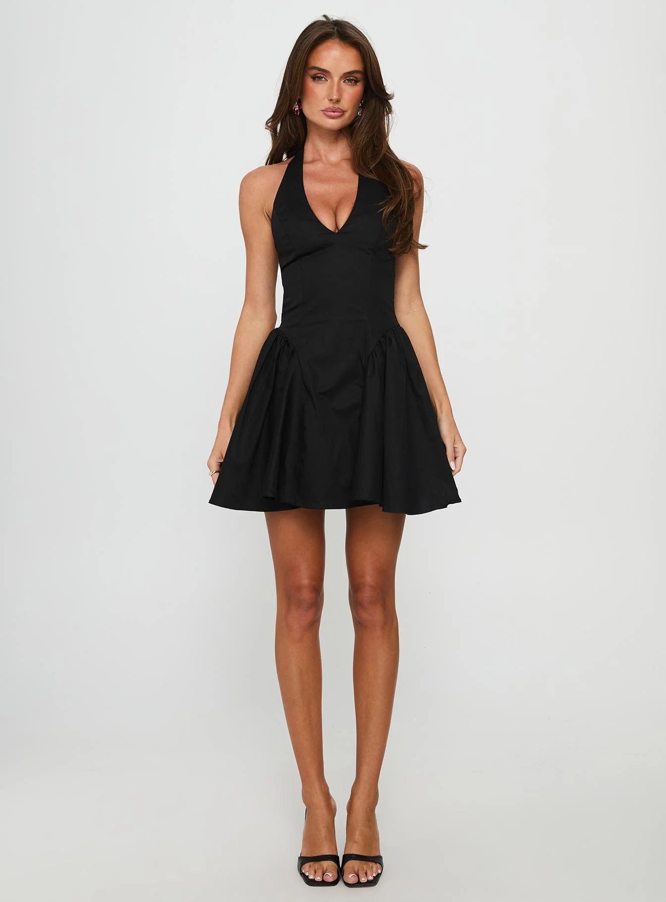 Karisse Halter Mini Dress Black - Image 6