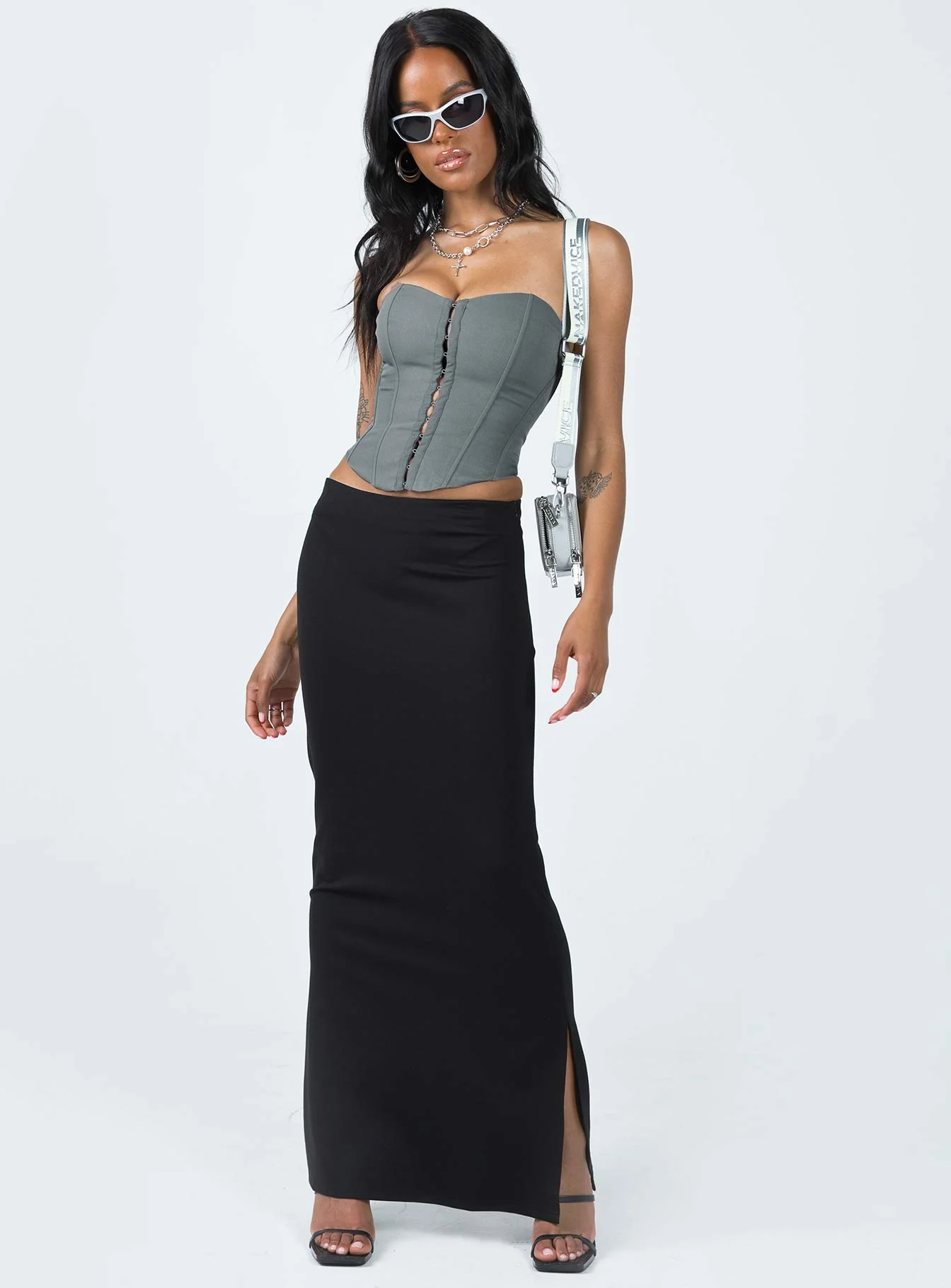 Karley Low Waist Maxi Skirt Black - Image 3