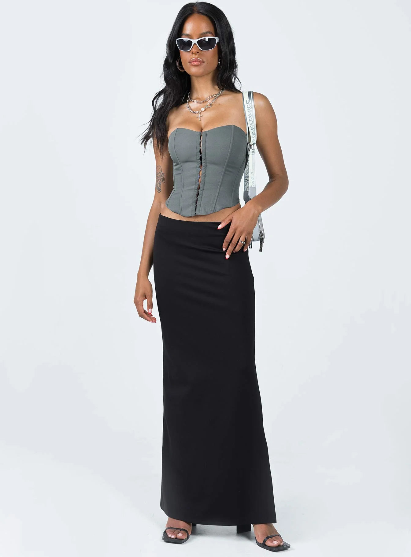 Karley Low Waist Maxi Skirt Black - Image 4