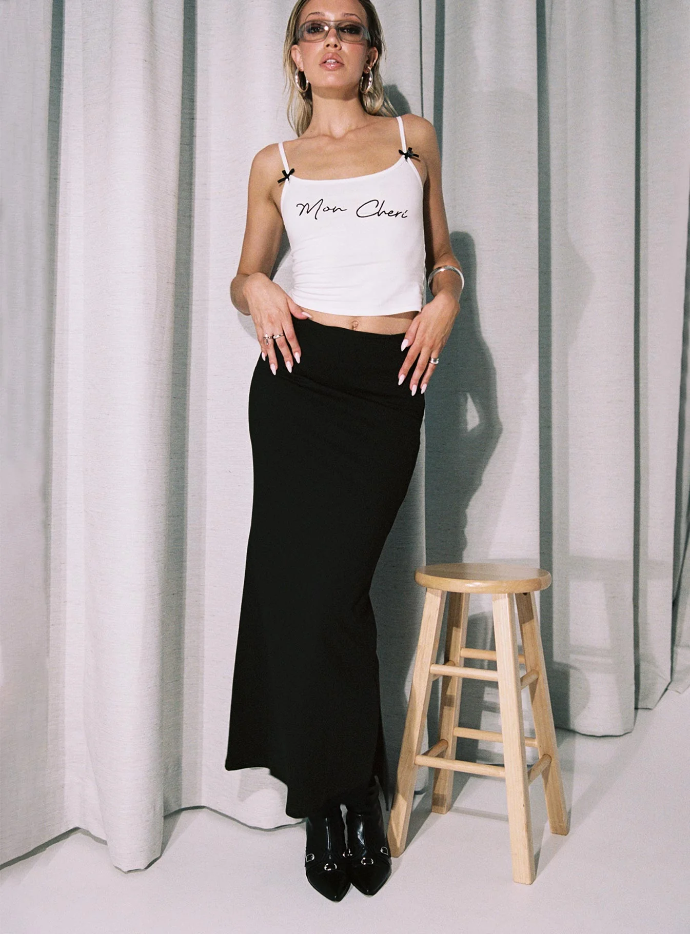 Karley Low Waist Maxi Skirt Black - Image 7