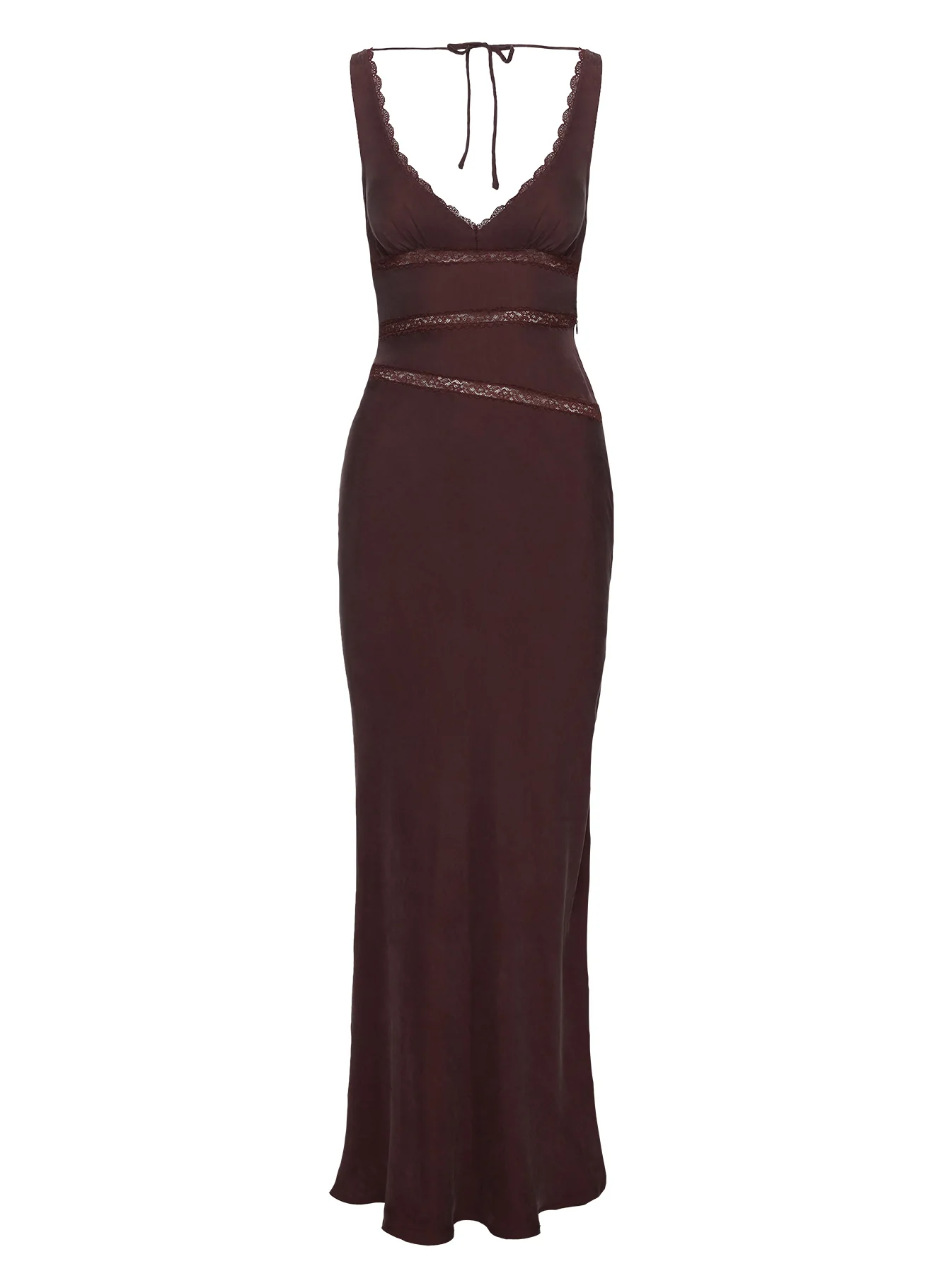 Karlotta Lace Bias Maxi Dress Brown - Image 6